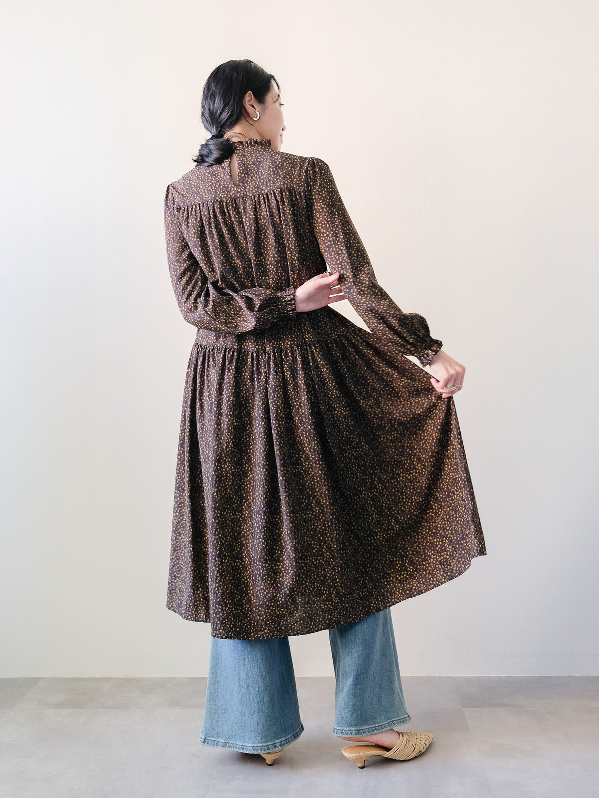 【予約商品】Shirring Dot Dress(シャーリングドットワンピース (601633)