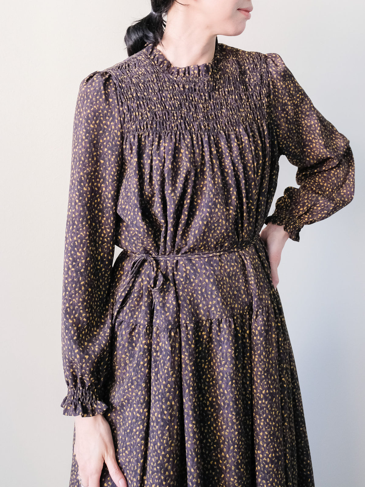【予約商品】Shirring Dot Dress(シャーリングドットワンピース (601633)
