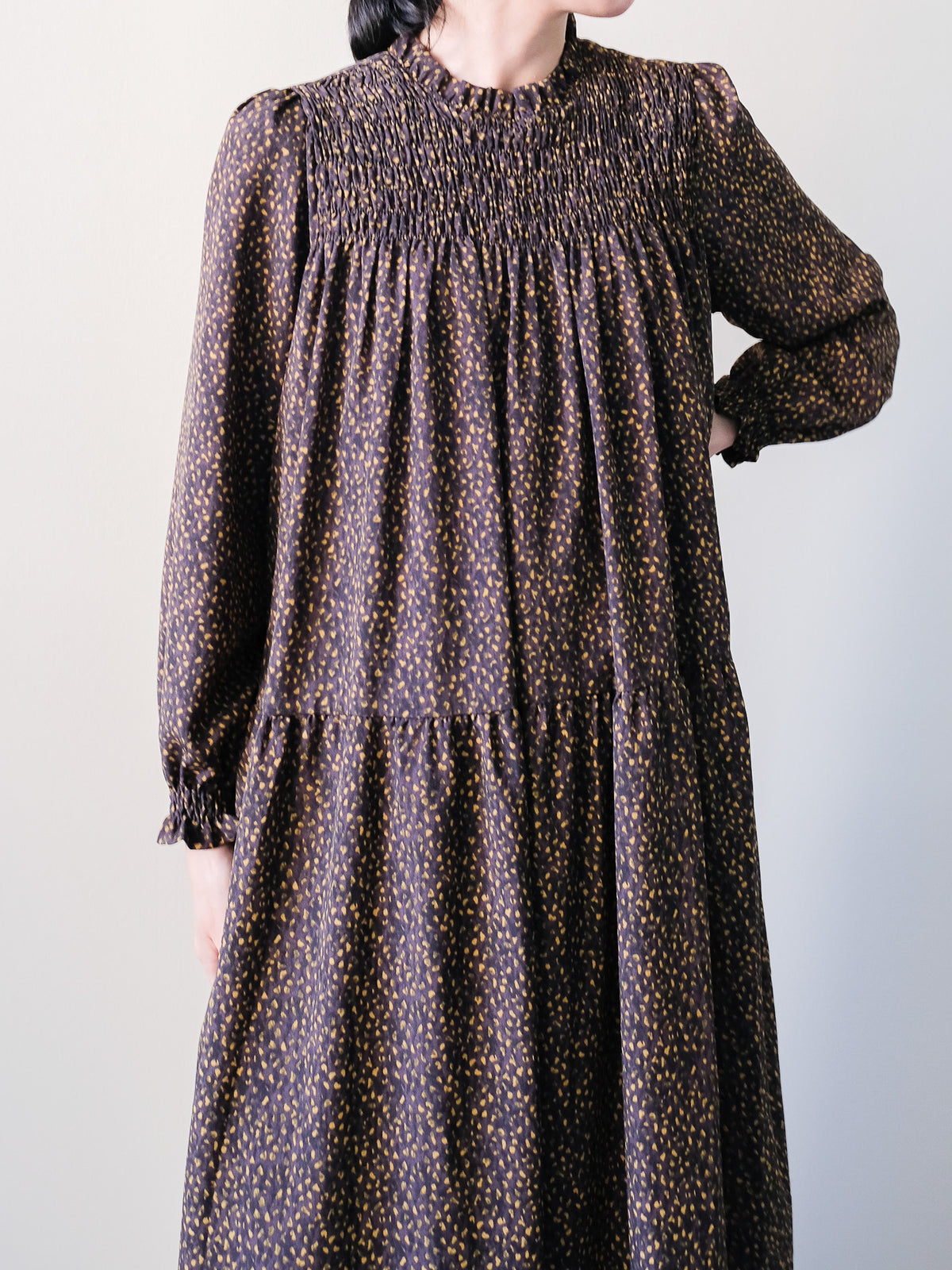 【予約商品】Shirring Dot Dress(シャーリングドットワンピース (601633)