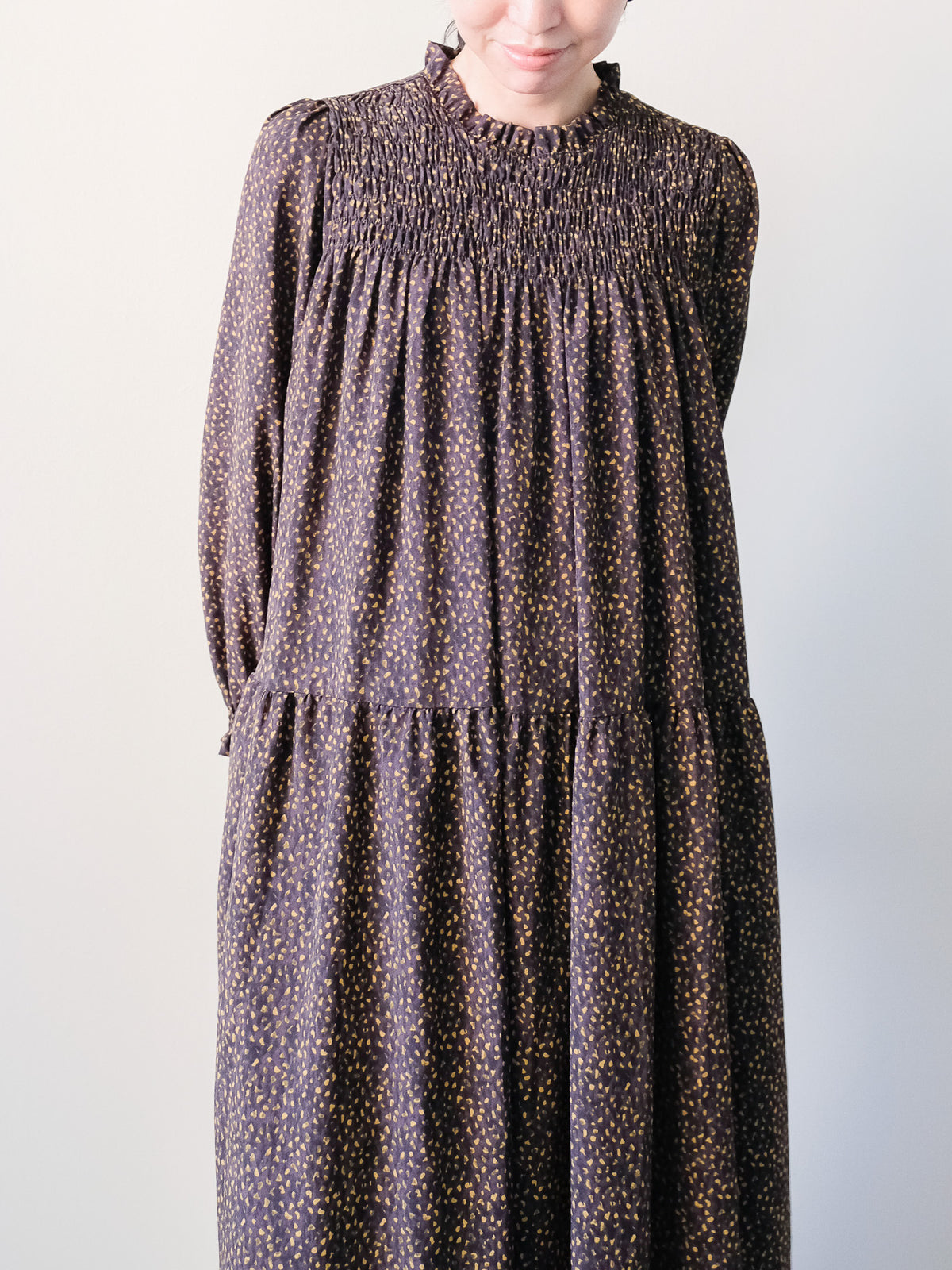 【予約商品】Shirring Dot Dress(シャーリングドットワンピース (601633)