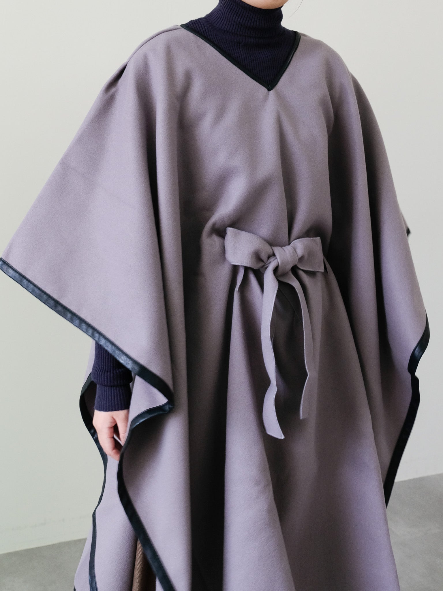 Taupe V-Neck Cape Top (435)