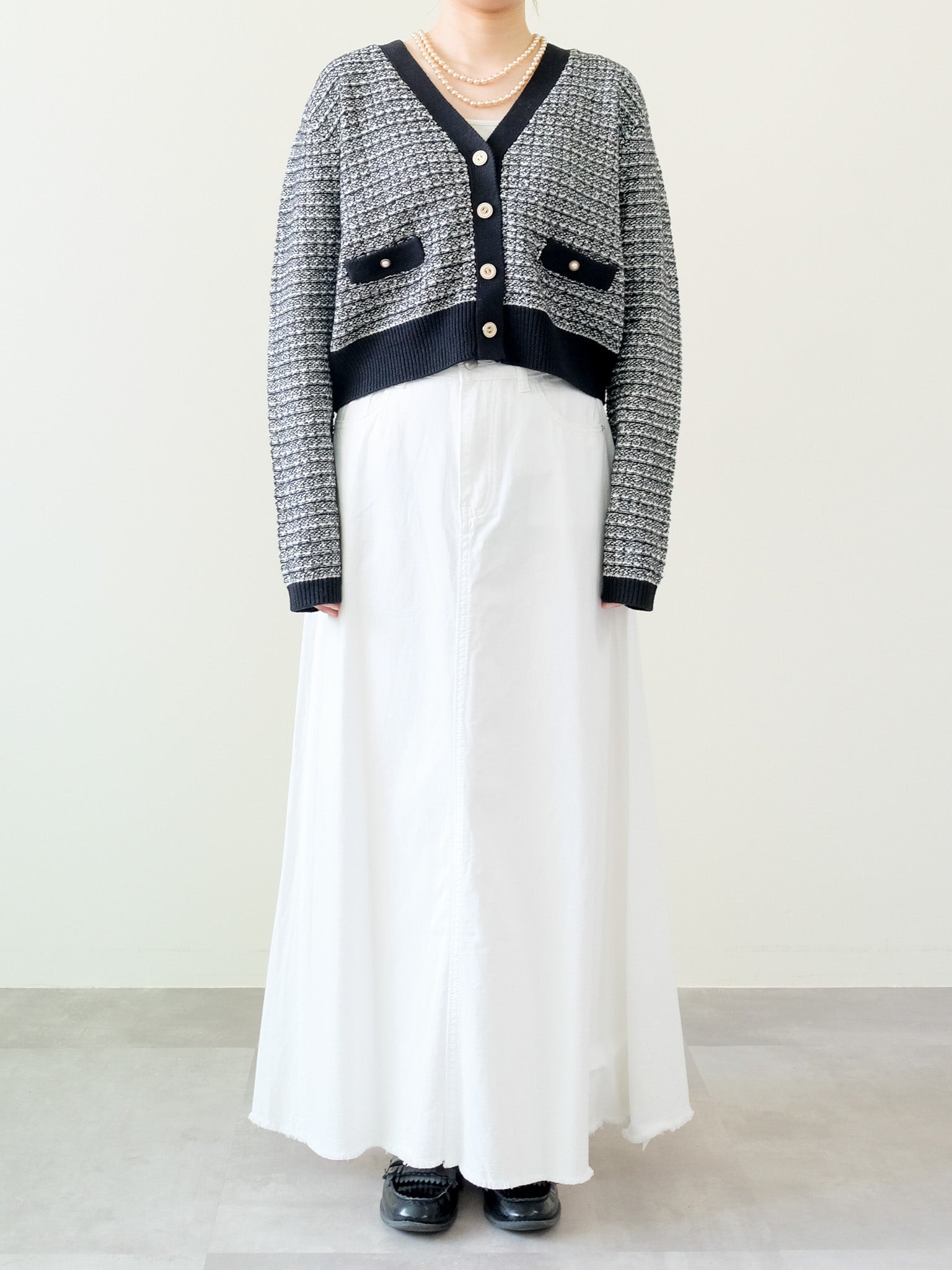 Mixed Yarn Knit Cardigan (455)