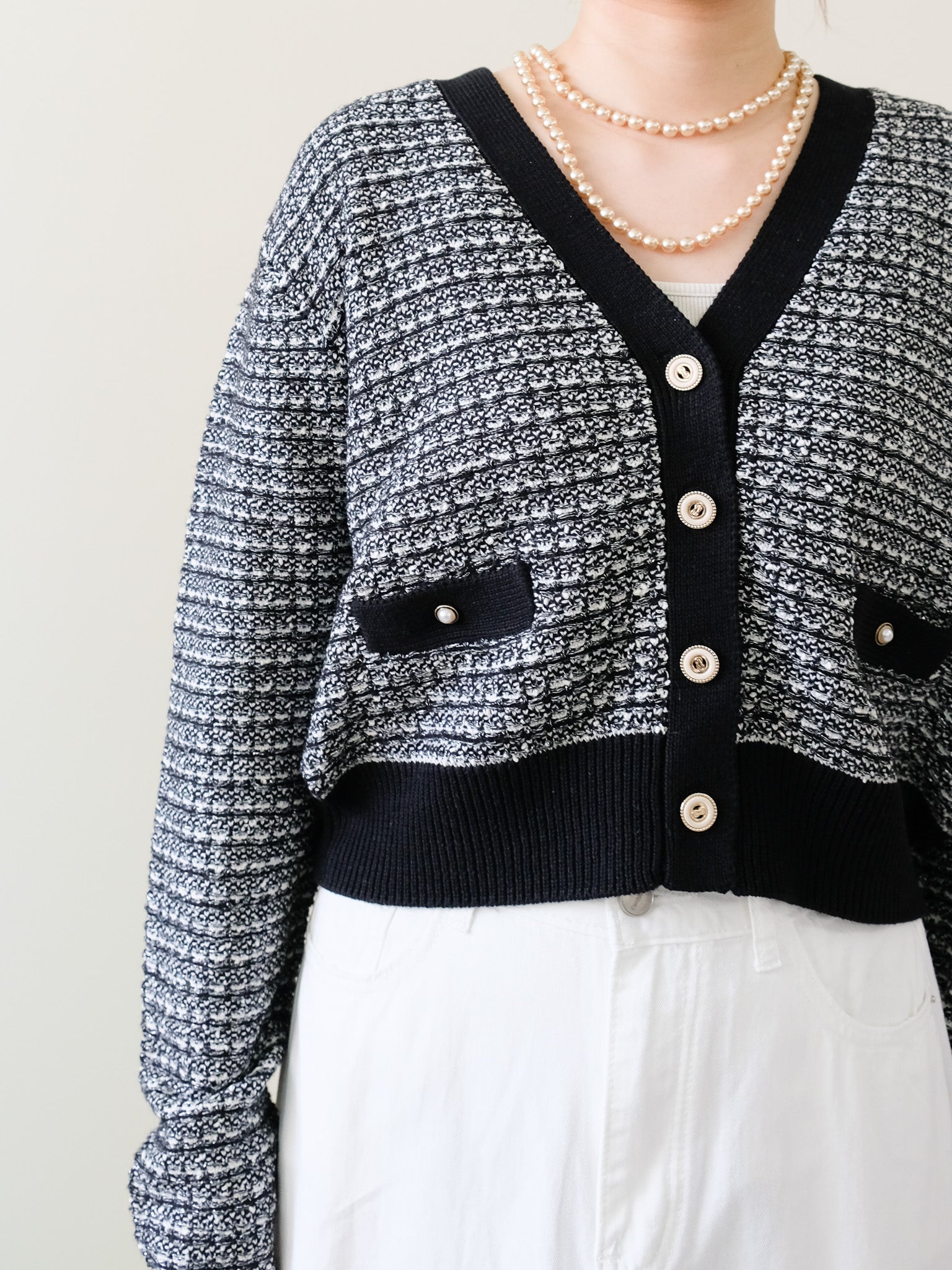 Mixed Yarn Knit Cardigan (455)