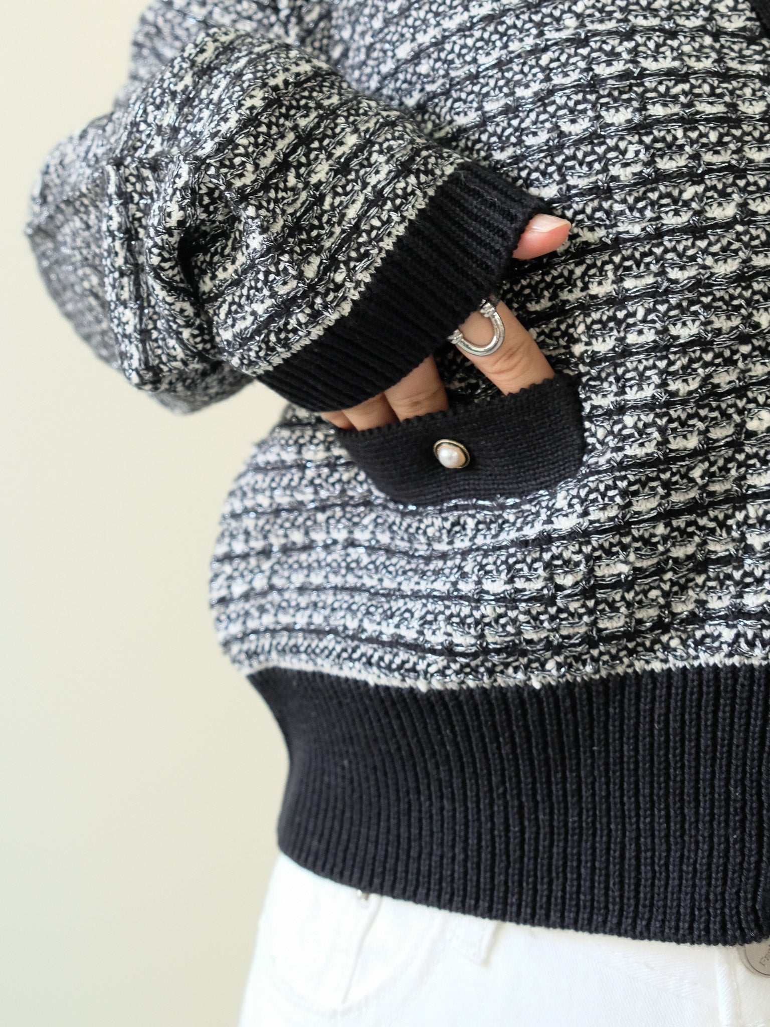 Mixed Yarn Knit Cardigan (455)