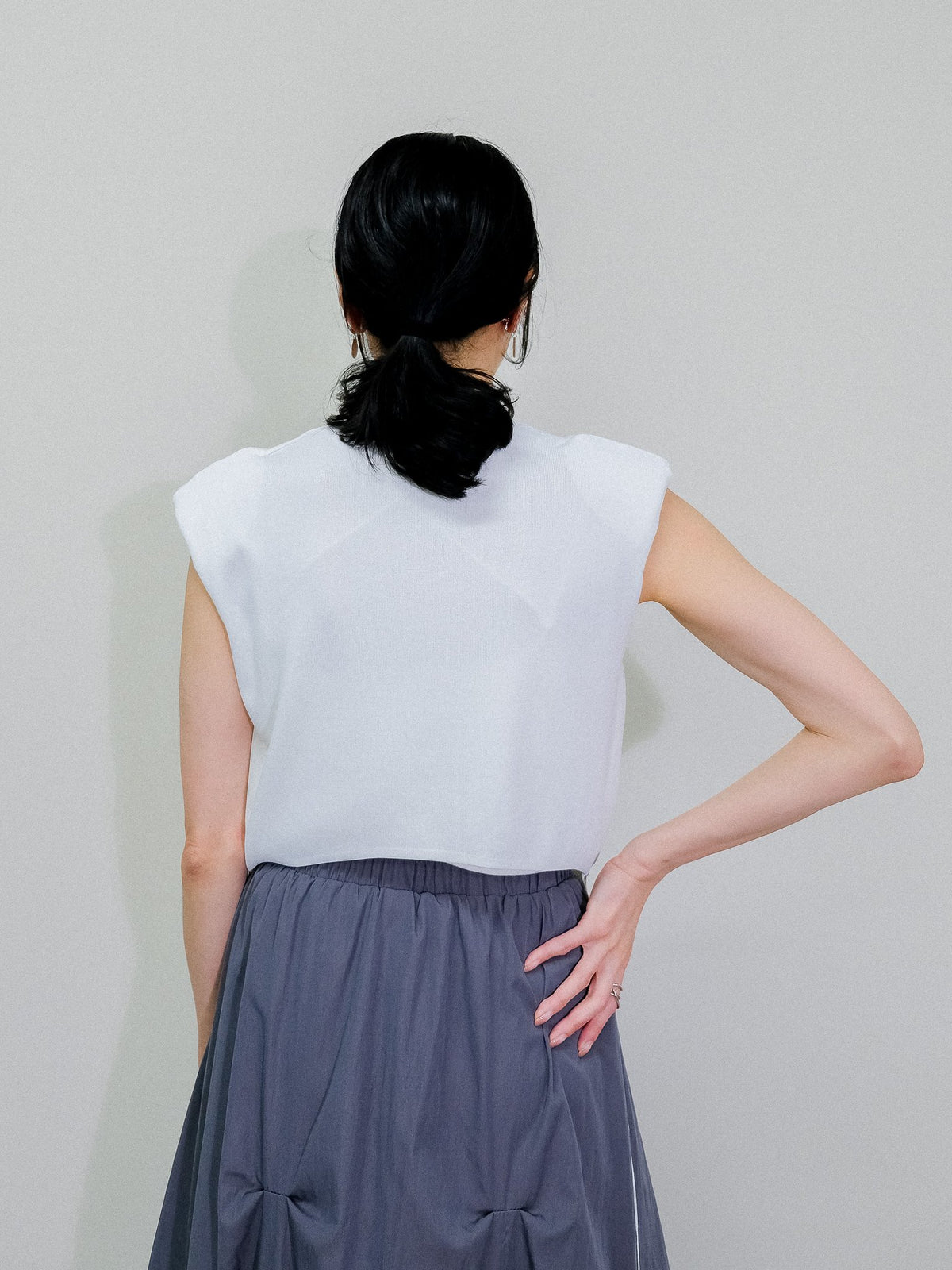 Shoulder Padd Kint Tops