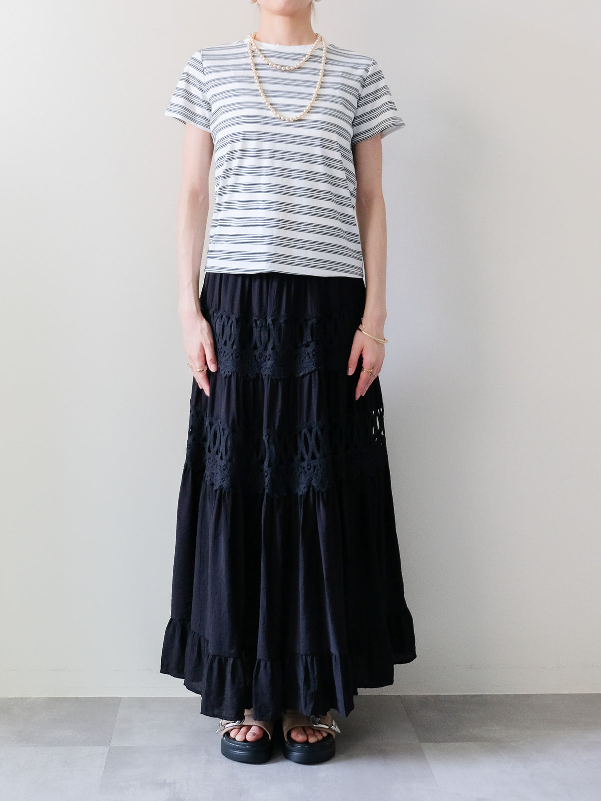 【予約商品】Multi Border Compact T-shirt(マルチボーダーコンパクトTシャツ) (601594)