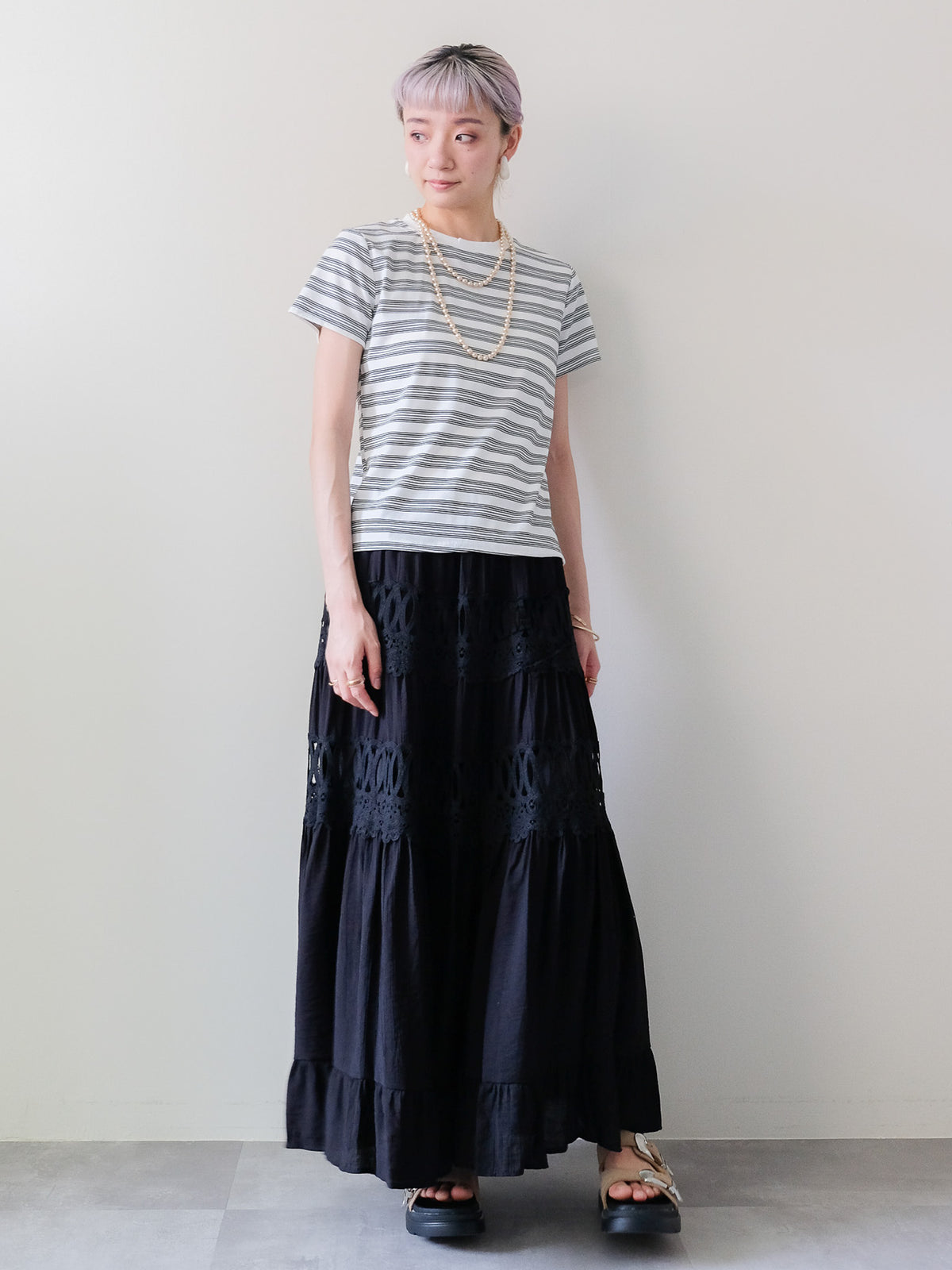 【予約商品】Multi Border Compact T-shirt(マルチボーダーコンパクトTシャツ) (601594)