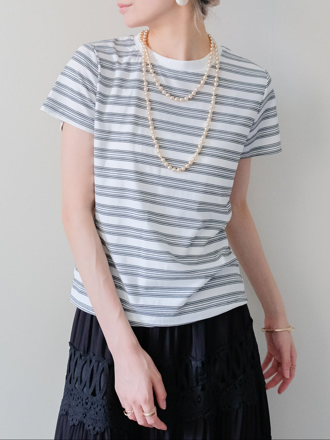【予約商品】Multi Border Compact T-shirt(マルチボーダーコンパクトTシャツ) (601594)