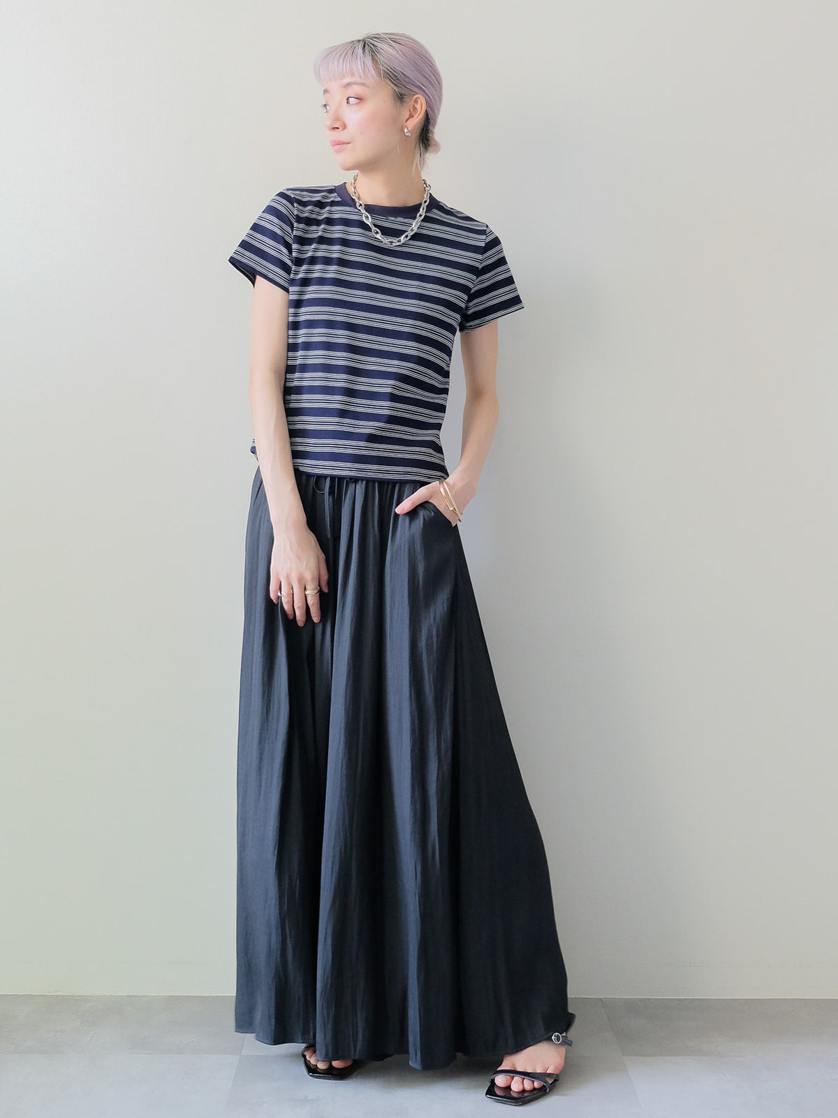 【予約商品】Multi Border Compact T-shirt(マルチボーダーコンパクトTシャツ) (601594)