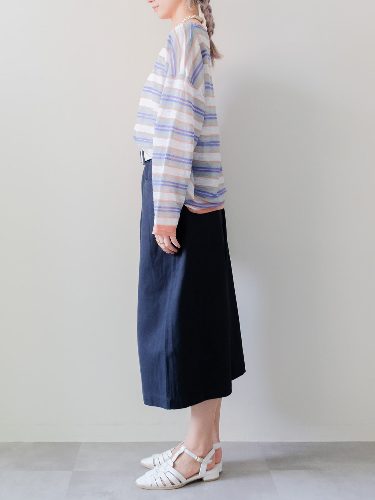 【予約商品】Belted Pleated Wide Half Pants(ベルト付きタックワイドハーフパンツ) (601619)