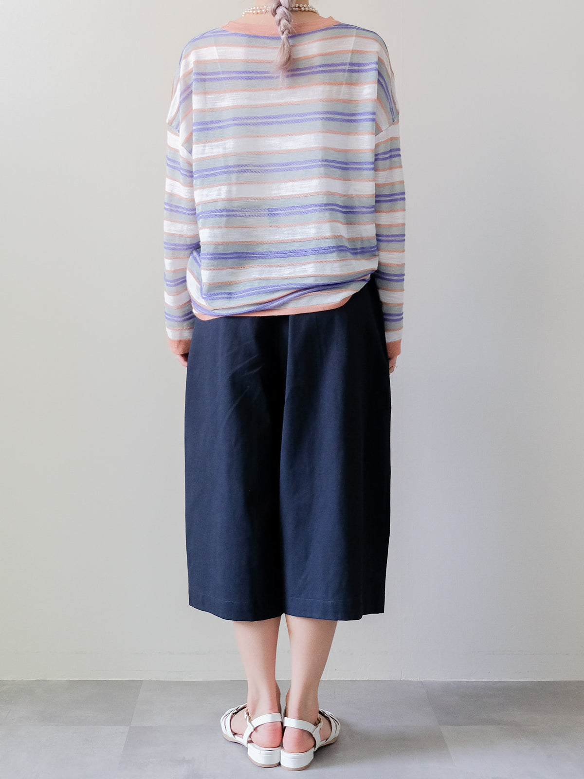 【予約商品】Belted Pleated Wide Half Pants(ベルト付きタックワイドハーフパンツ) (601619)