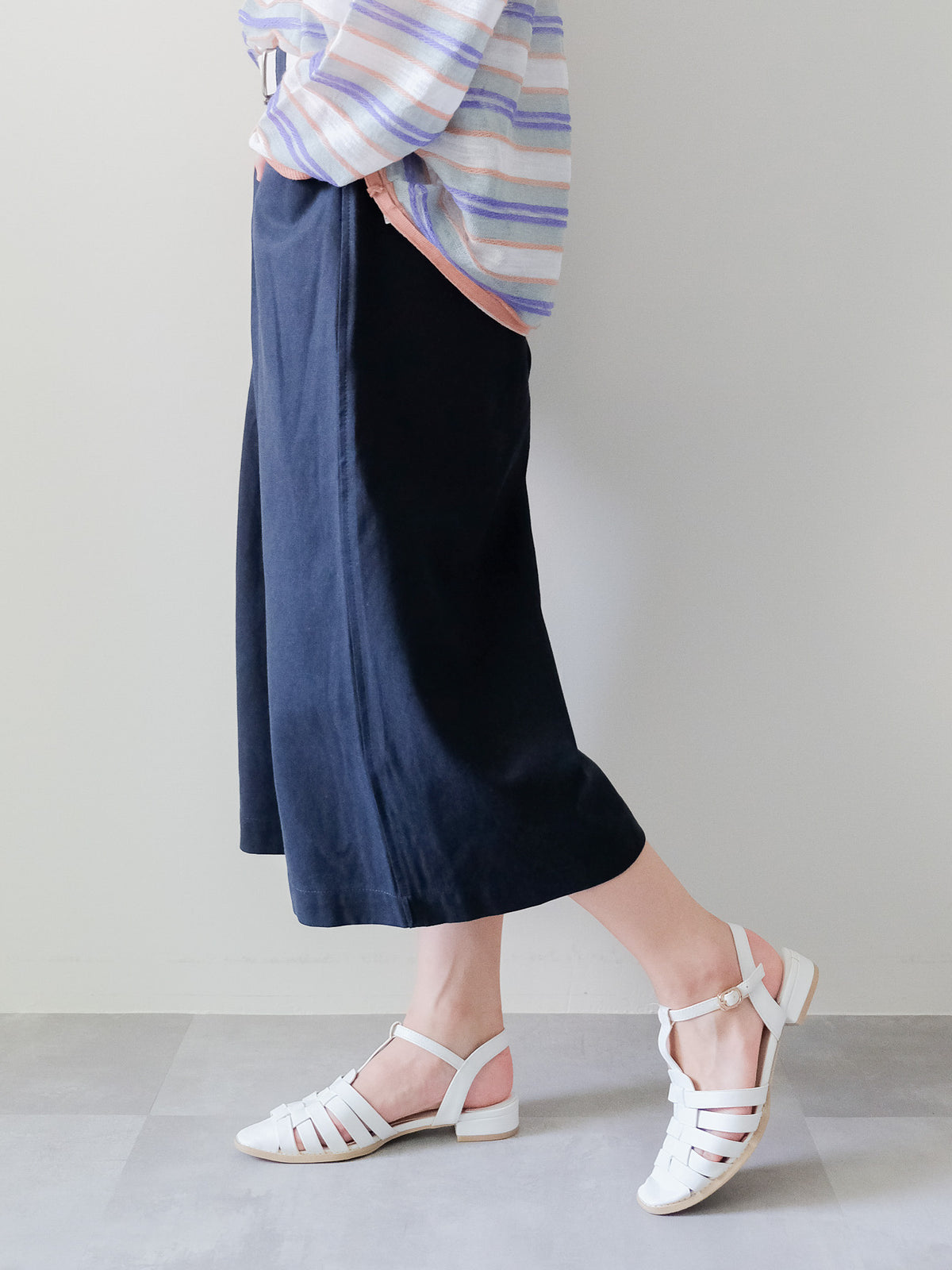【予約商品】Belted Pleated Wide Half Pants(ベルト付きタックワイドハーフパンツ) (601619)