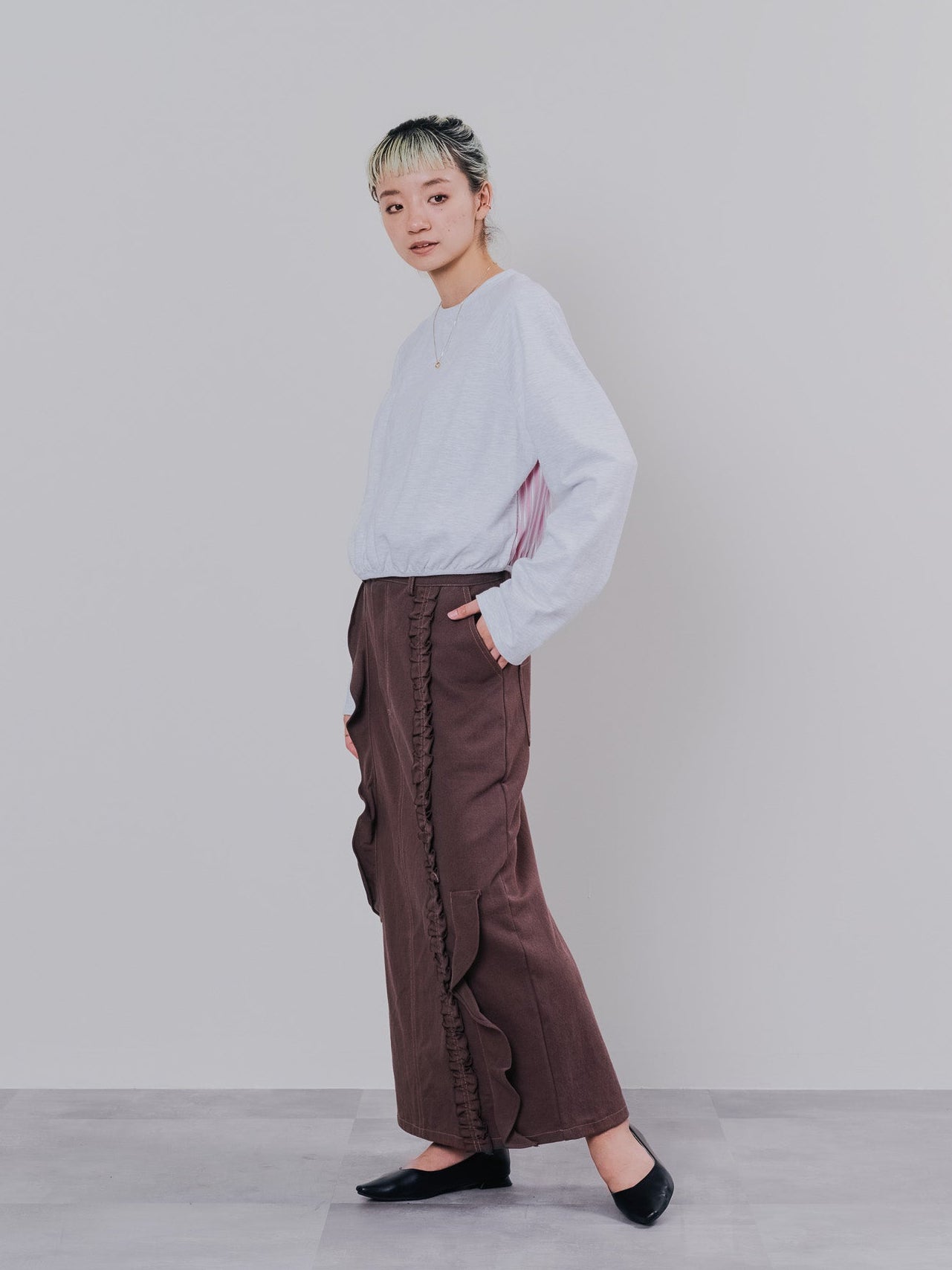 バックストライプトップス [601353] ivory