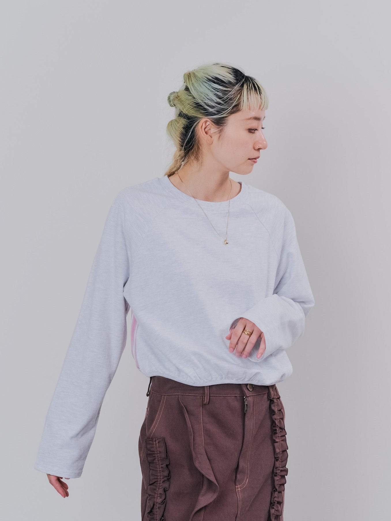 バックストライプトップス [601353] ivory