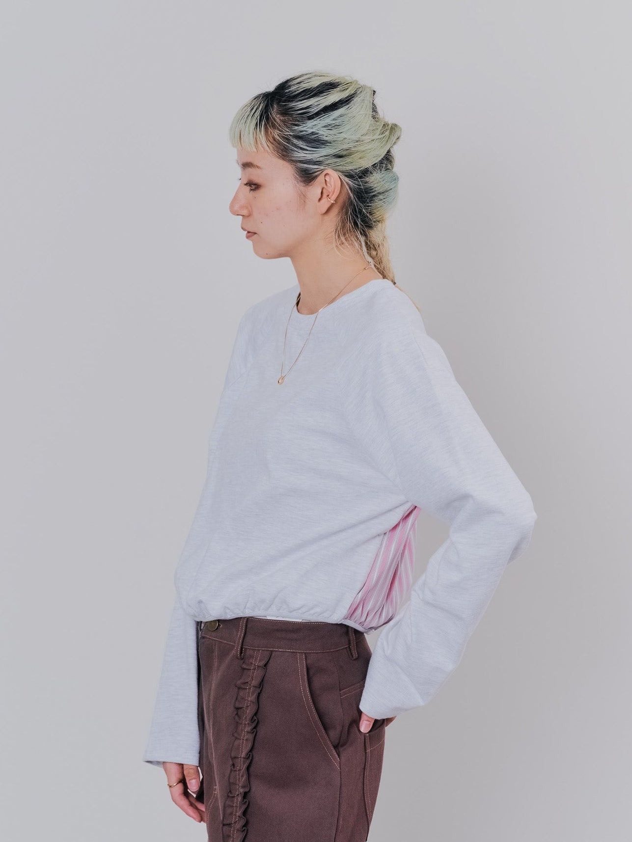 バックストライプトップス [601353] ivory