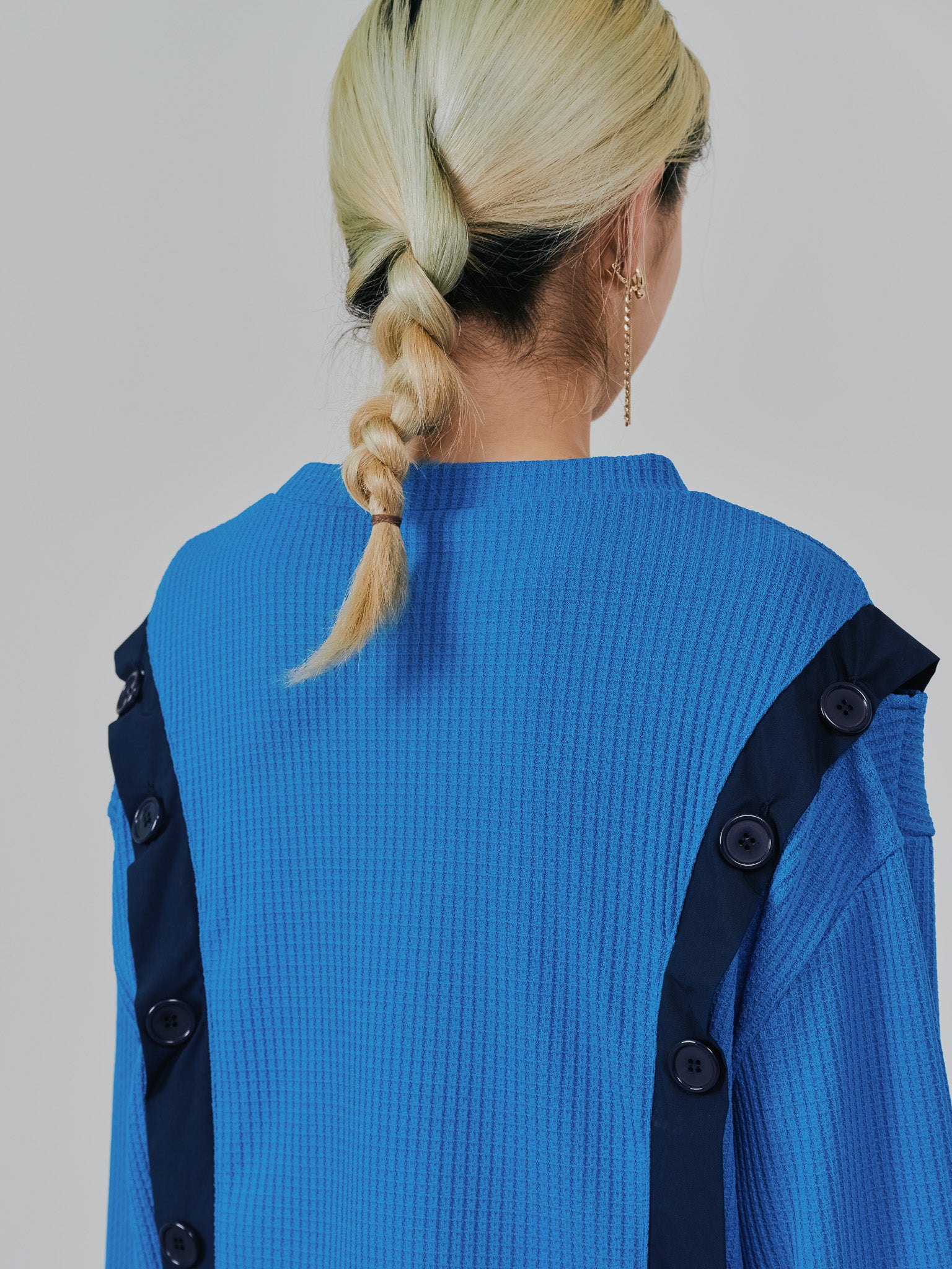 ショルダーオープンワッフルニットライクトップス [601354] blue