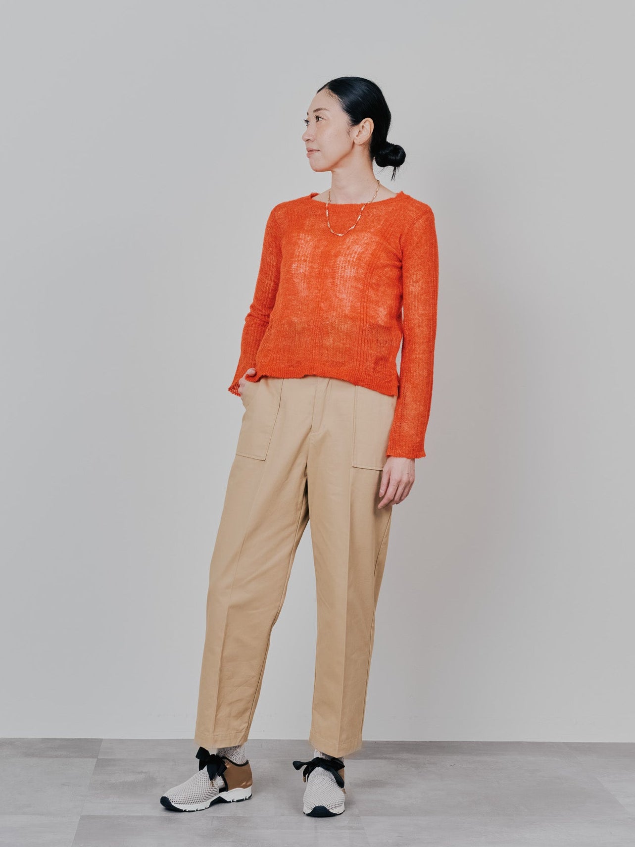 シアーモヘアニットトップス [605530] orange