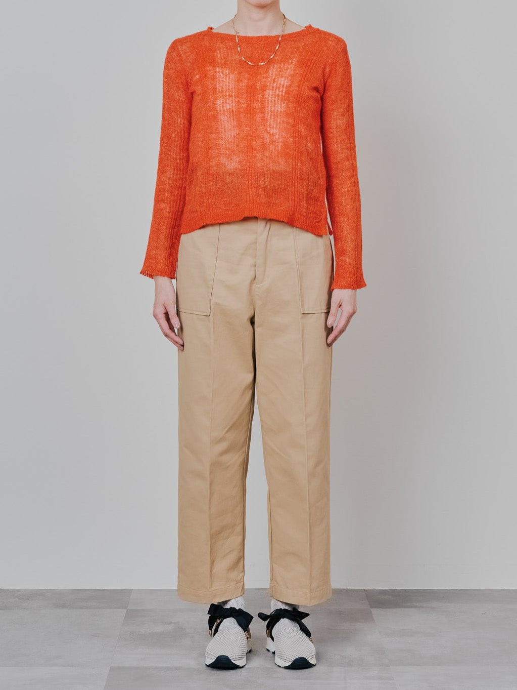 シアーモヘアニットトップス [605530] orange