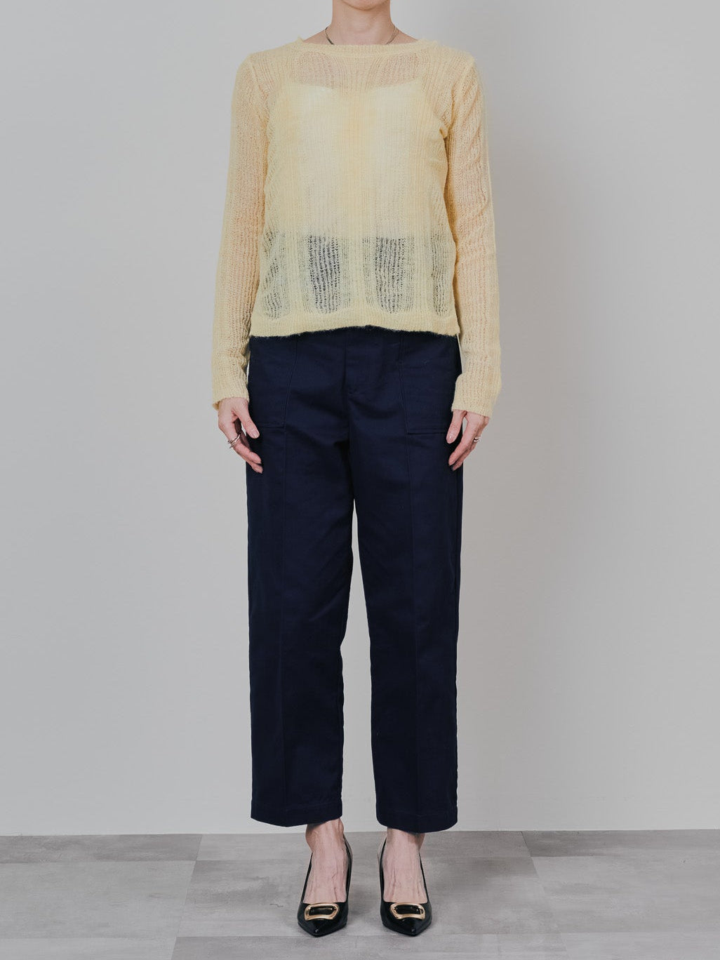 シアーモヘアニットトップス [605530] yellow