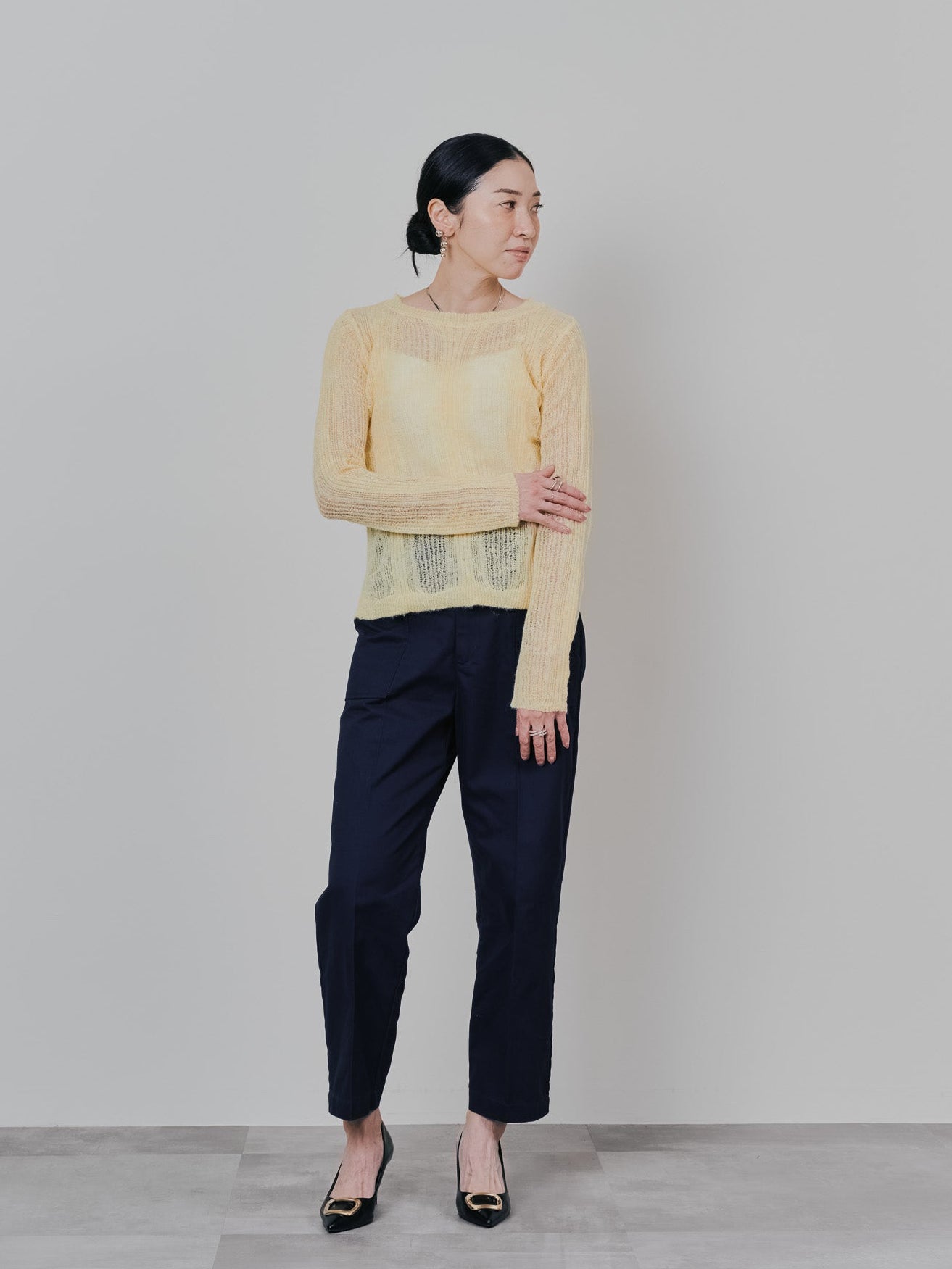 シアーモヘアニットトップス [605530] yellow
