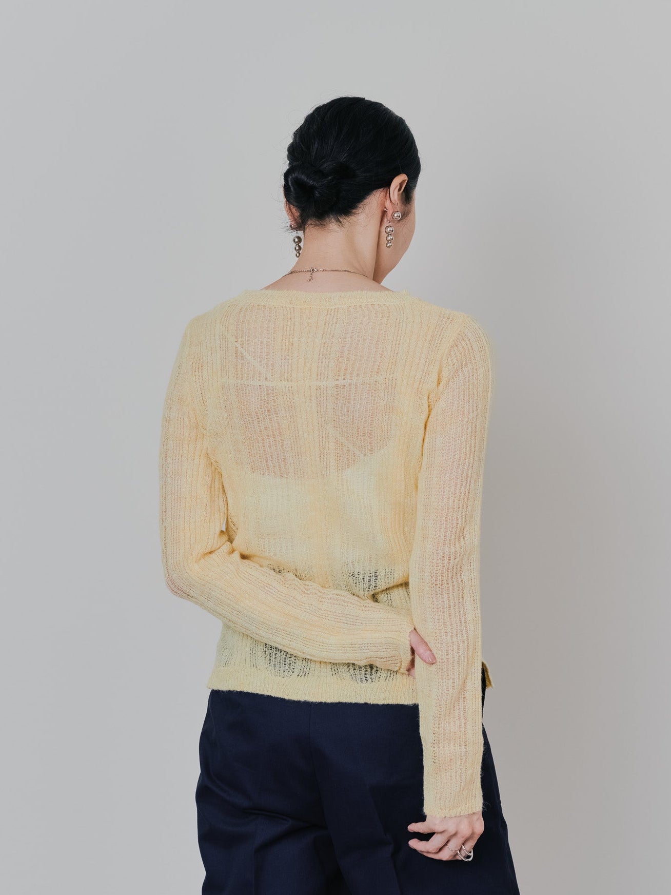 シアーモヘアニットトップス [605530] yellow