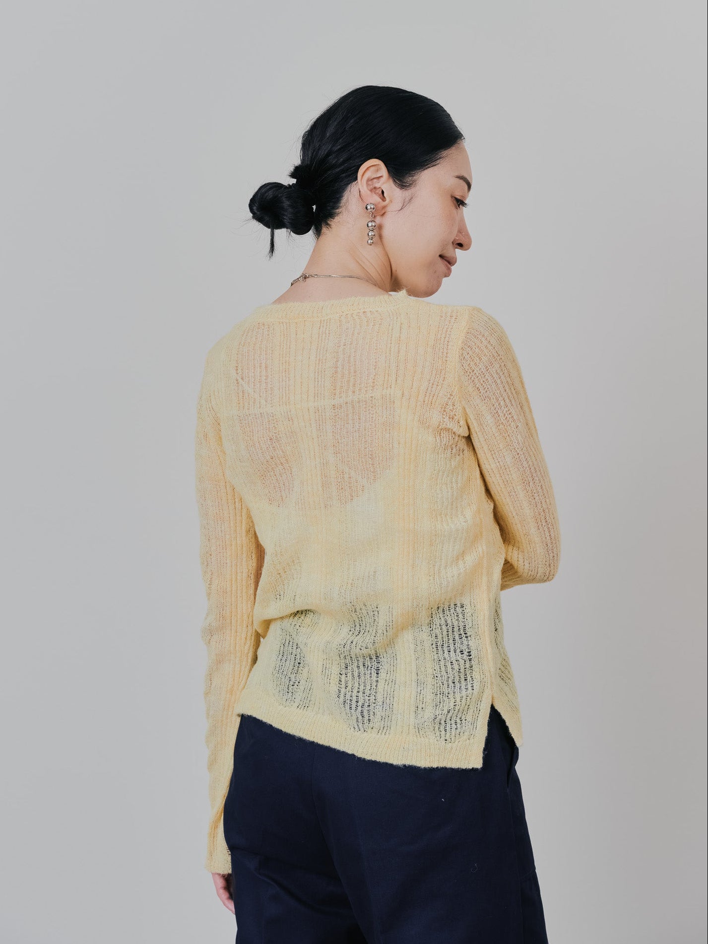 シアーモヘアニットトップス [605530] yellow