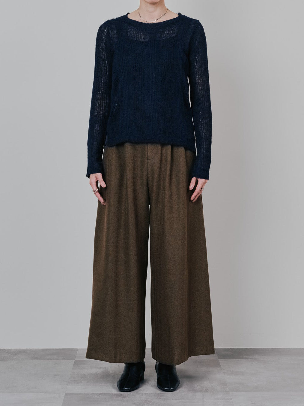 シアーモヘアニットトップス [605530] dark navy