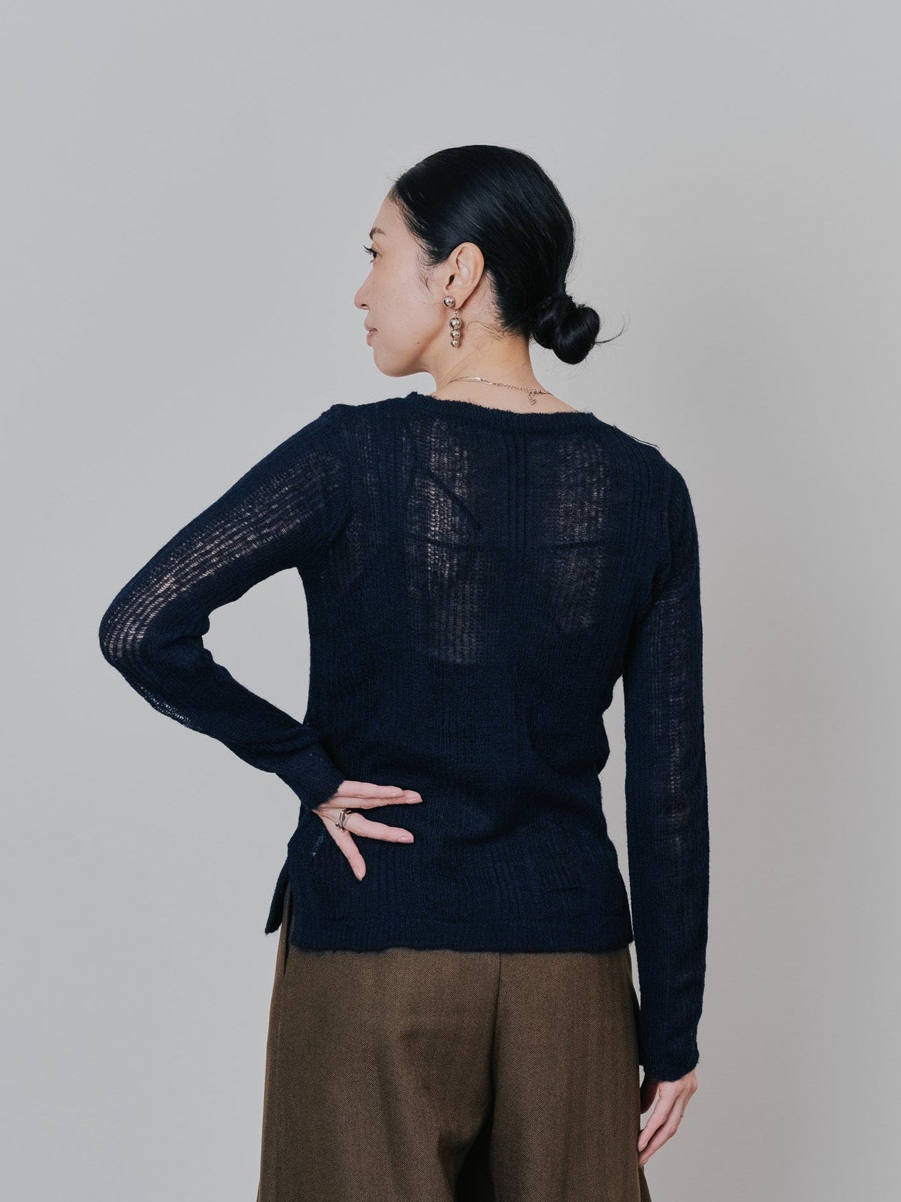 シアーモヘアニットトップス [605530] dark navy