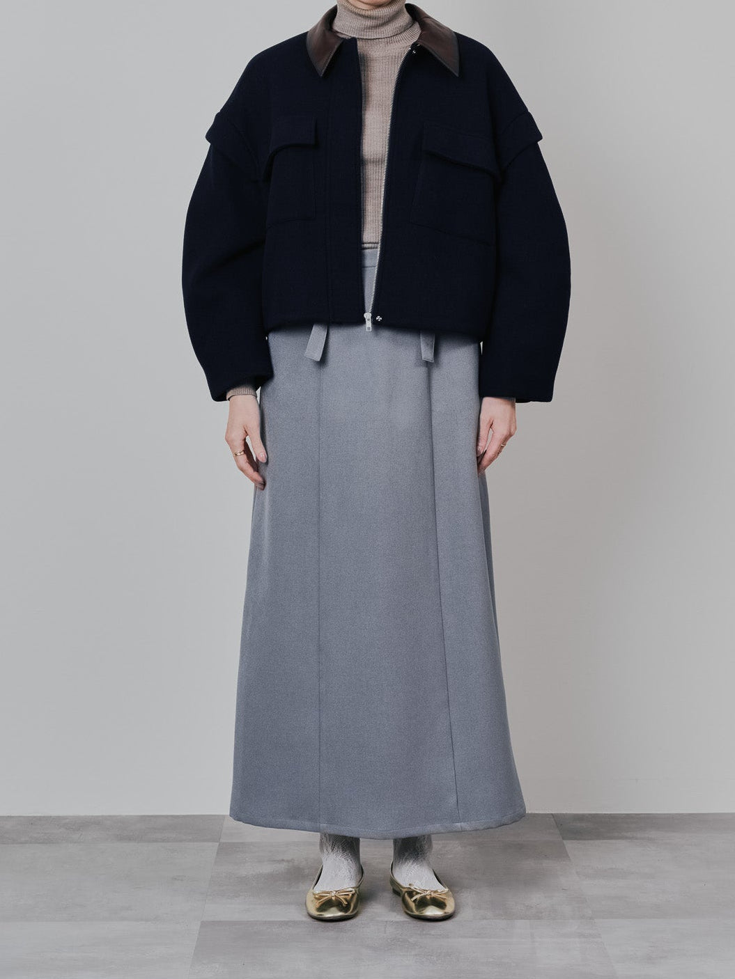 サスペンダー付ソフトAラインスカート [608328] grey