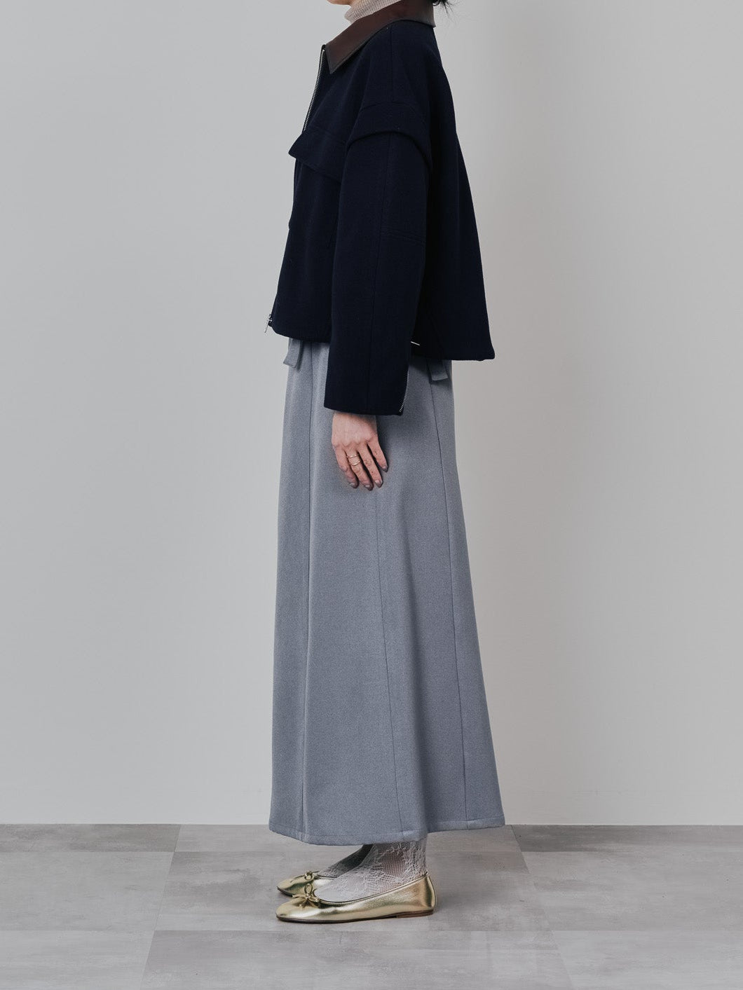 サスペンダー付ソフトAラインスカート [608328] grey