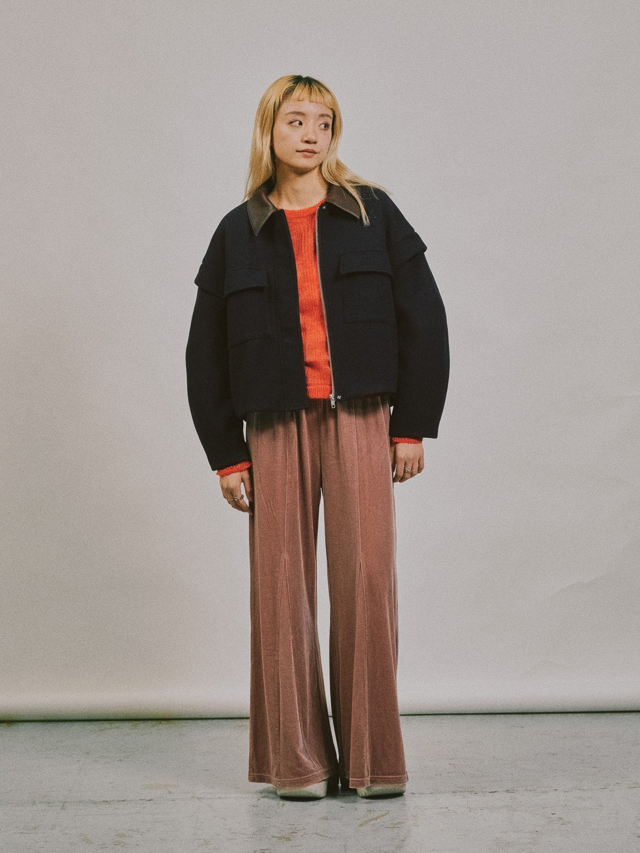 ベロアフレアパンツ [601414] pink