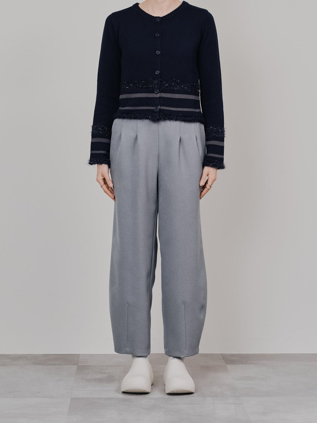 ヘムダーツカーブフォルムパンツ [608329] grey