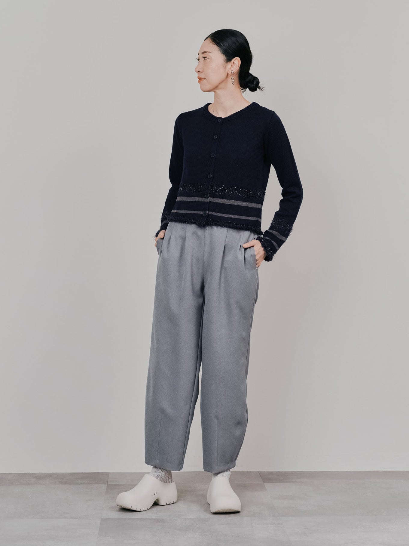 ヘムダーツカーブフォルムパンツ [608329] grey