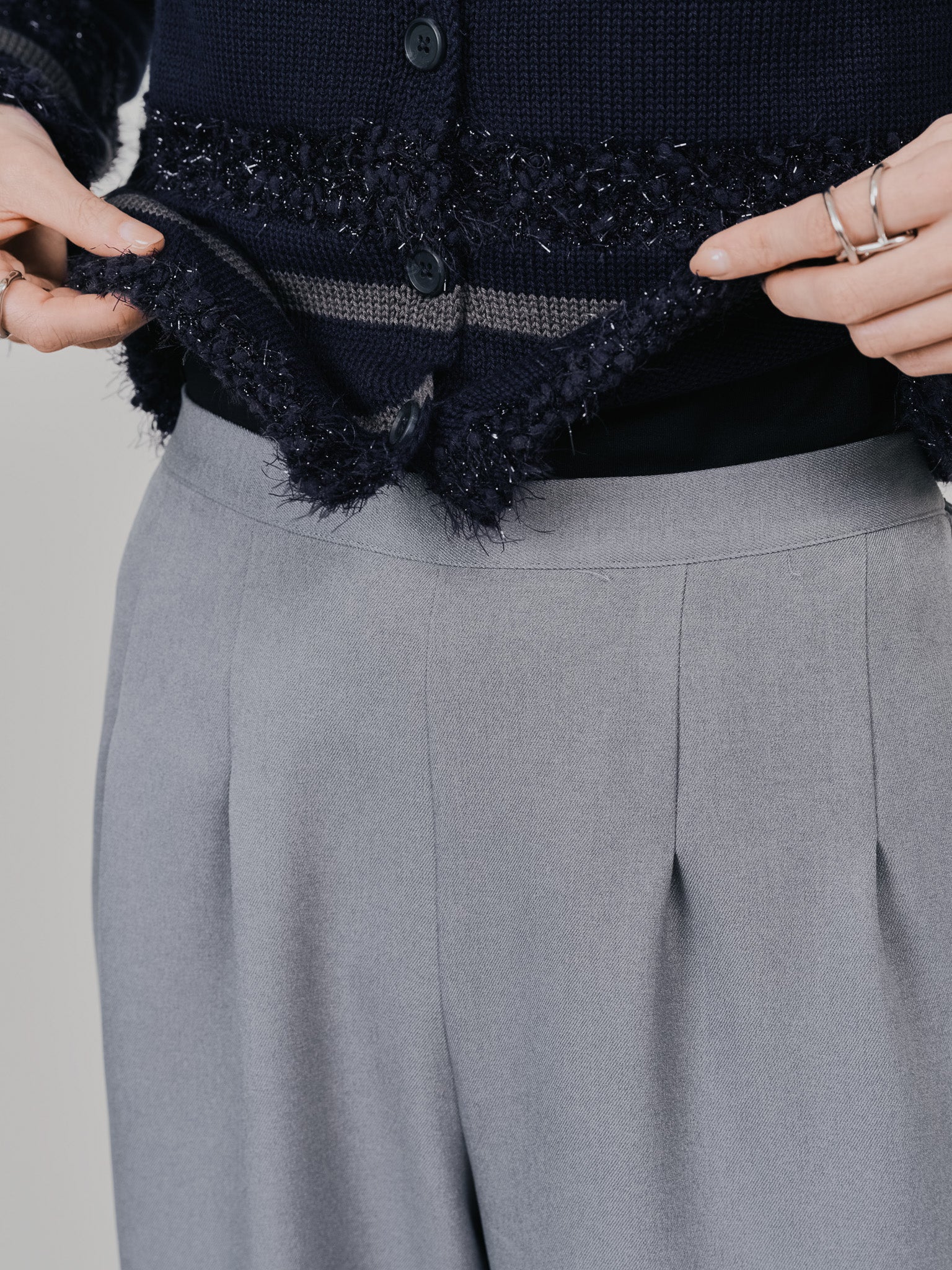 ヘムダーツカーブフォルムパンツ [608329] grey