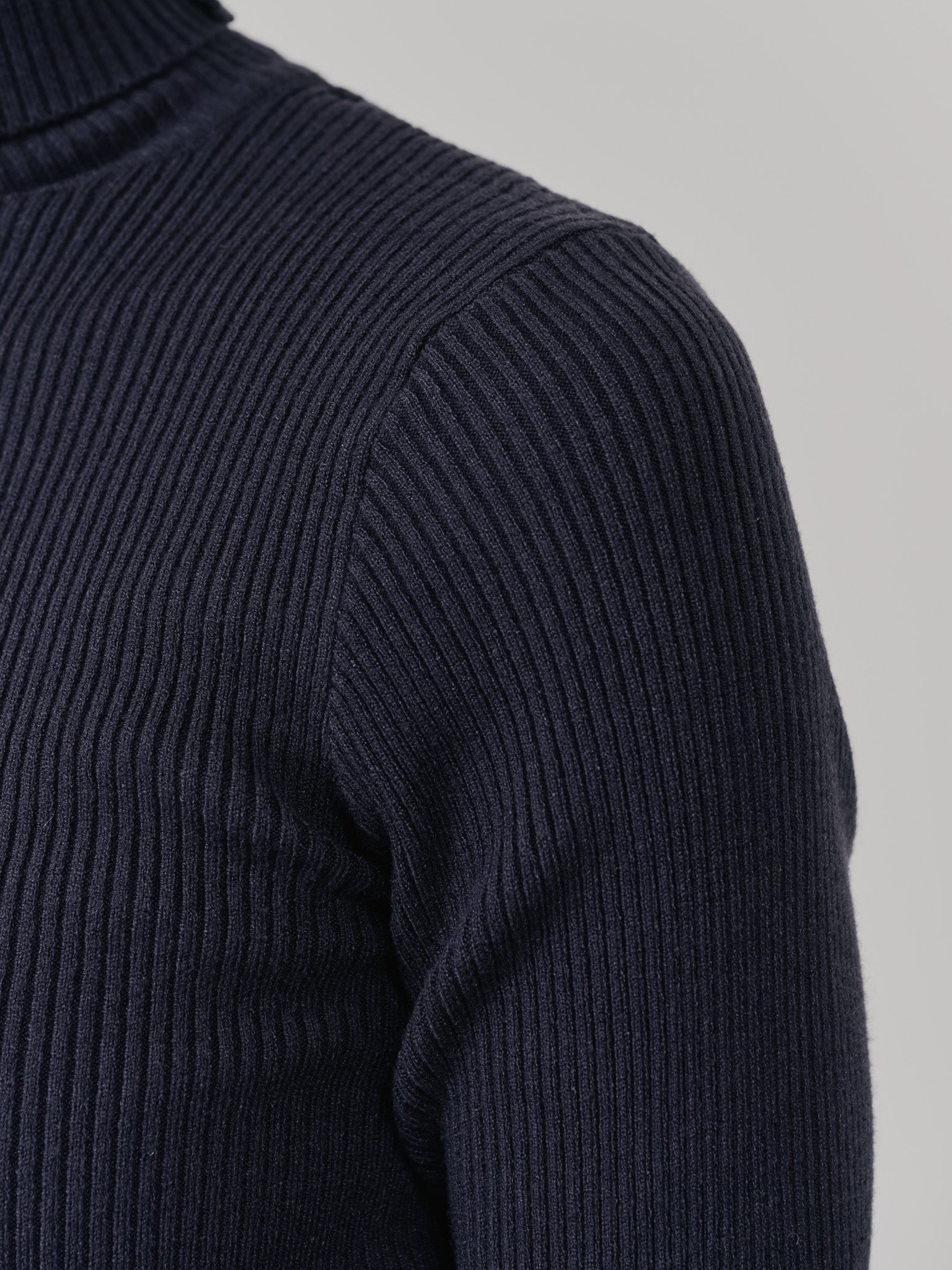 リブタートルニットトップス [605548] navy