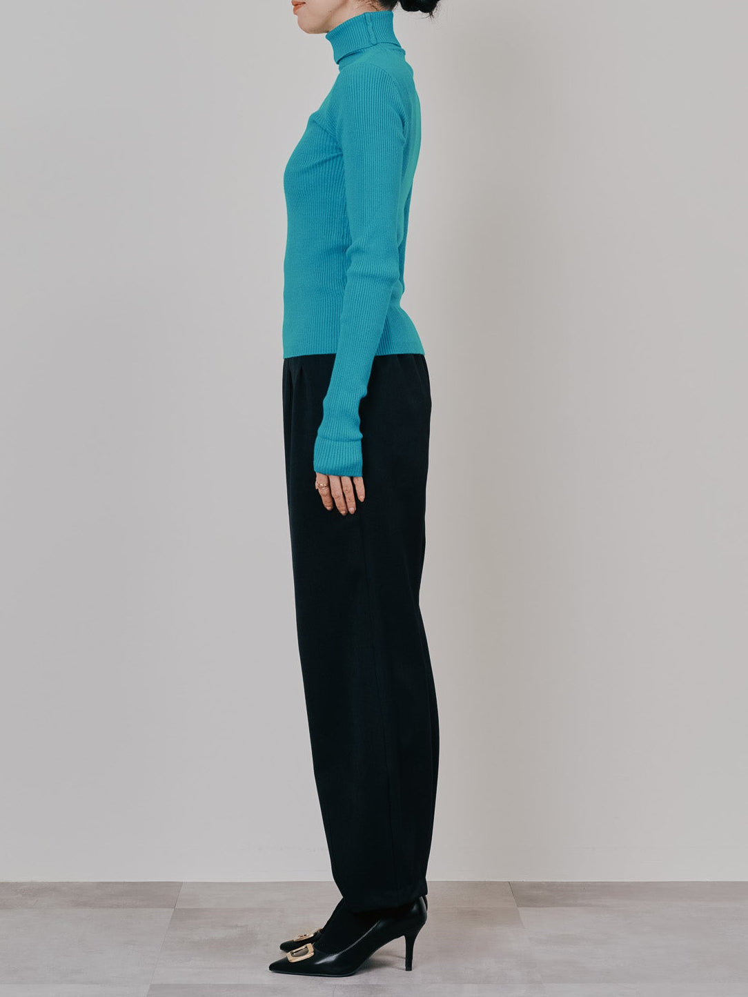リブタートルニットトップス [605548] turquoise