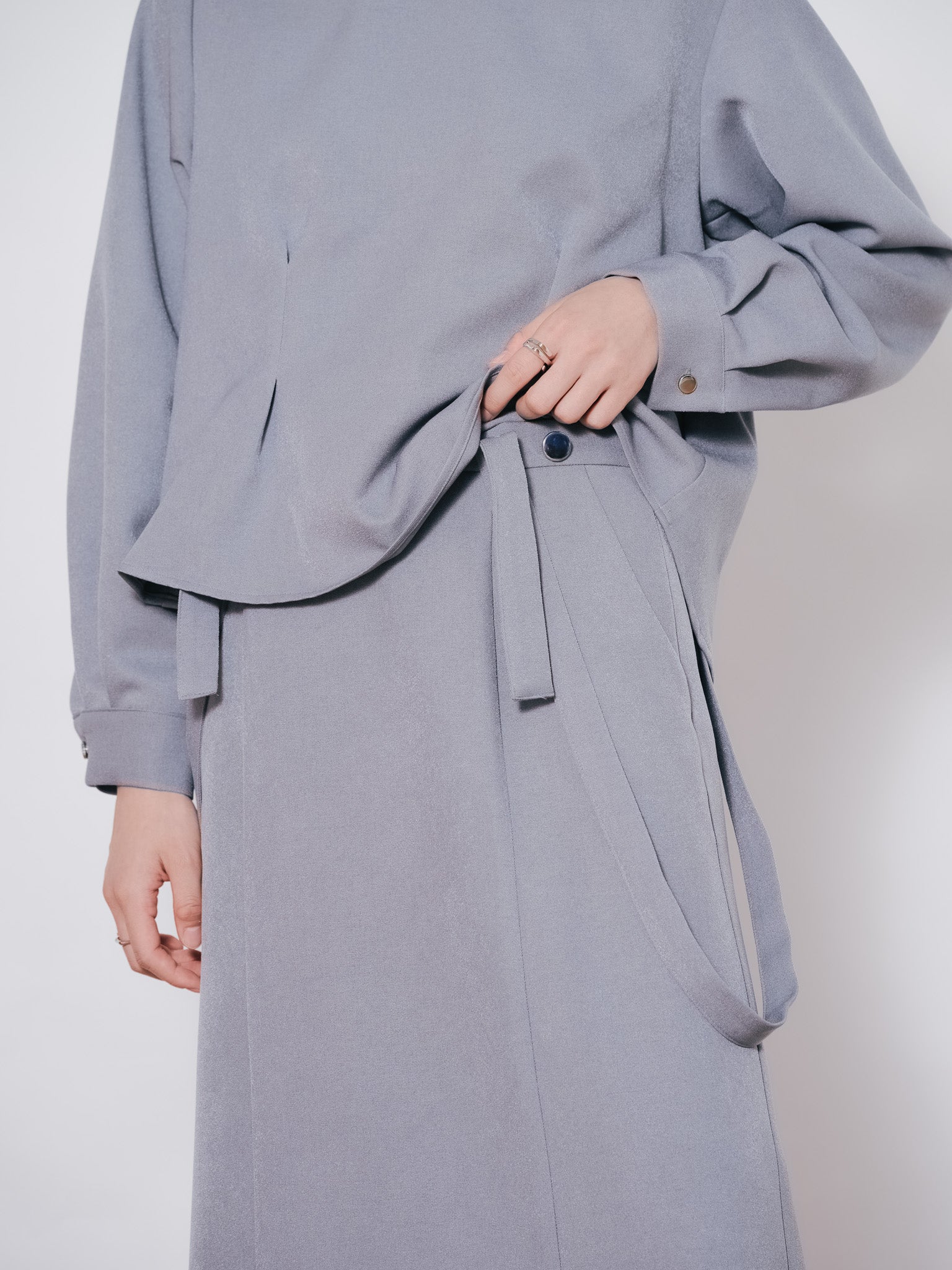 サスペンダー付ソフトAラインスカート [608328] grey