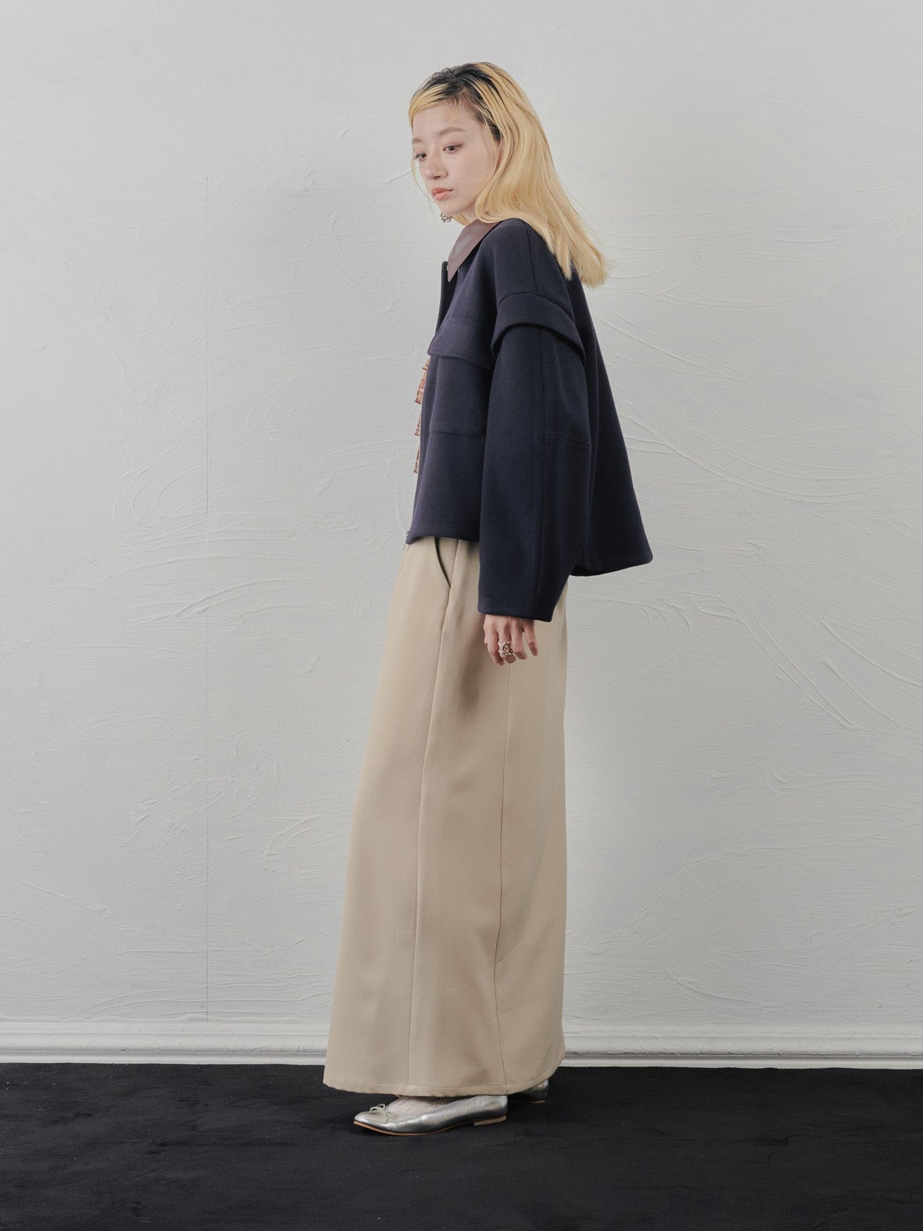サスペンダー付ソフトAラインスカート [608328] light beige