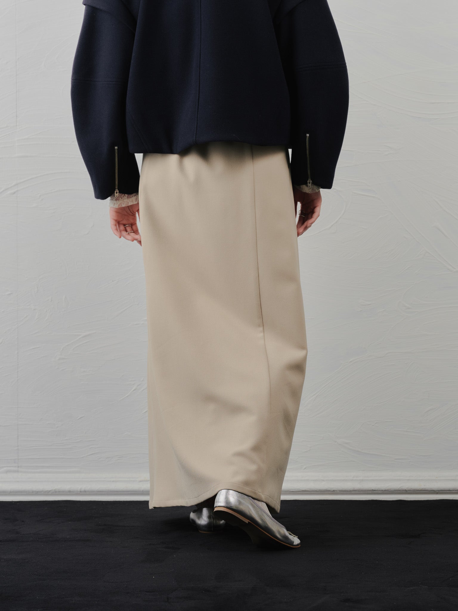 サスペンダー付ソフトAラインスカート [608328] light beige