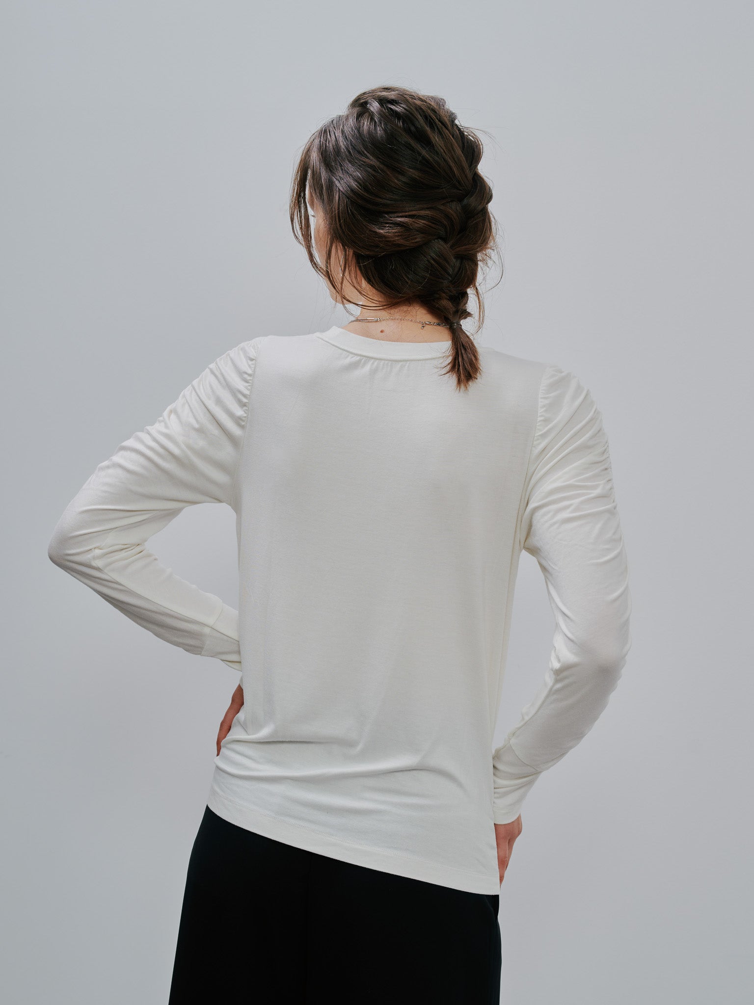 Gather Sleeve Tops [603343] off(01)