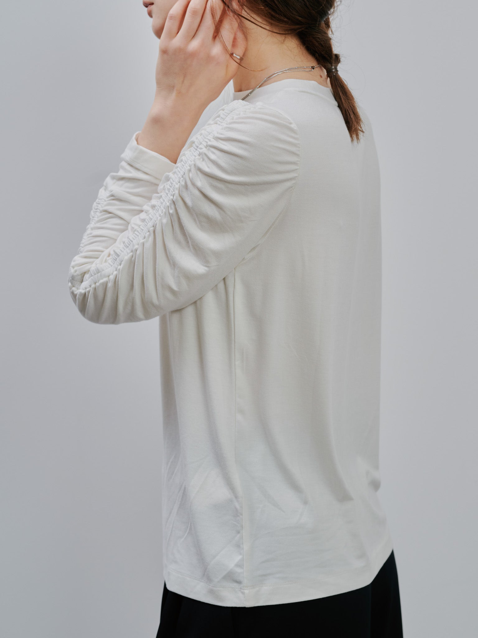 Gather Sleeve Tops [603343] off(01)