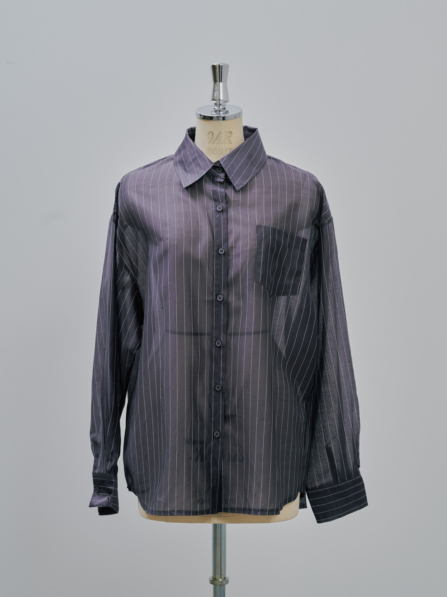 Stripe Sheer Shirt [603370] charcoal(79)