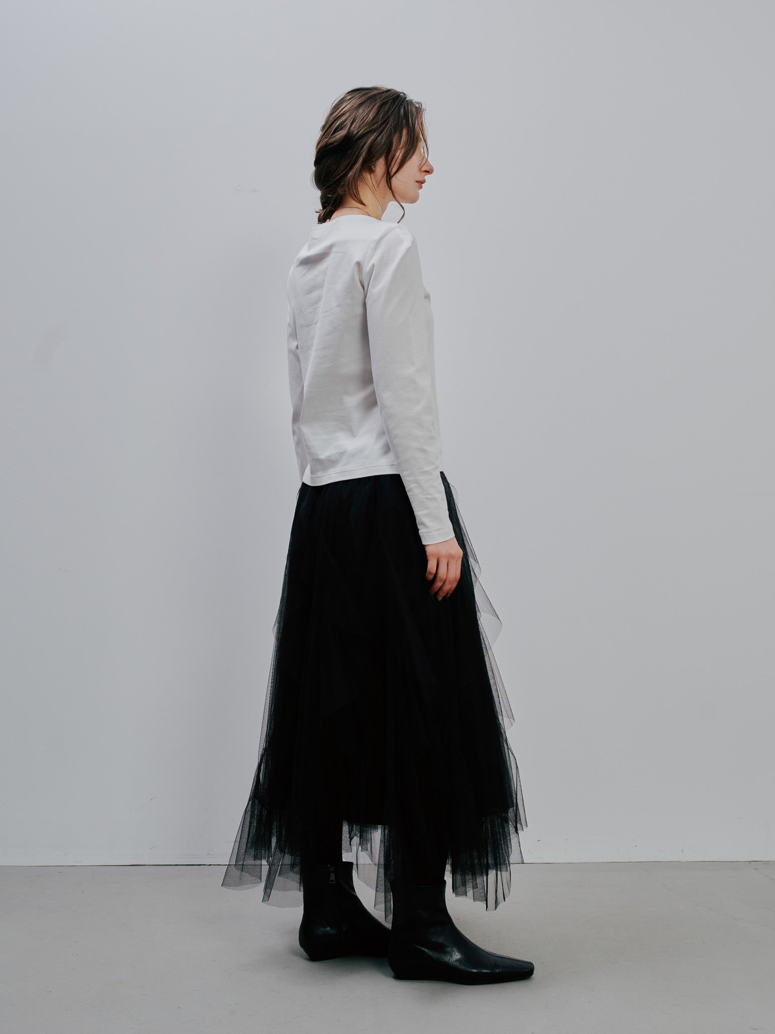 Tulle Frill Skirt [603346]Black(99)