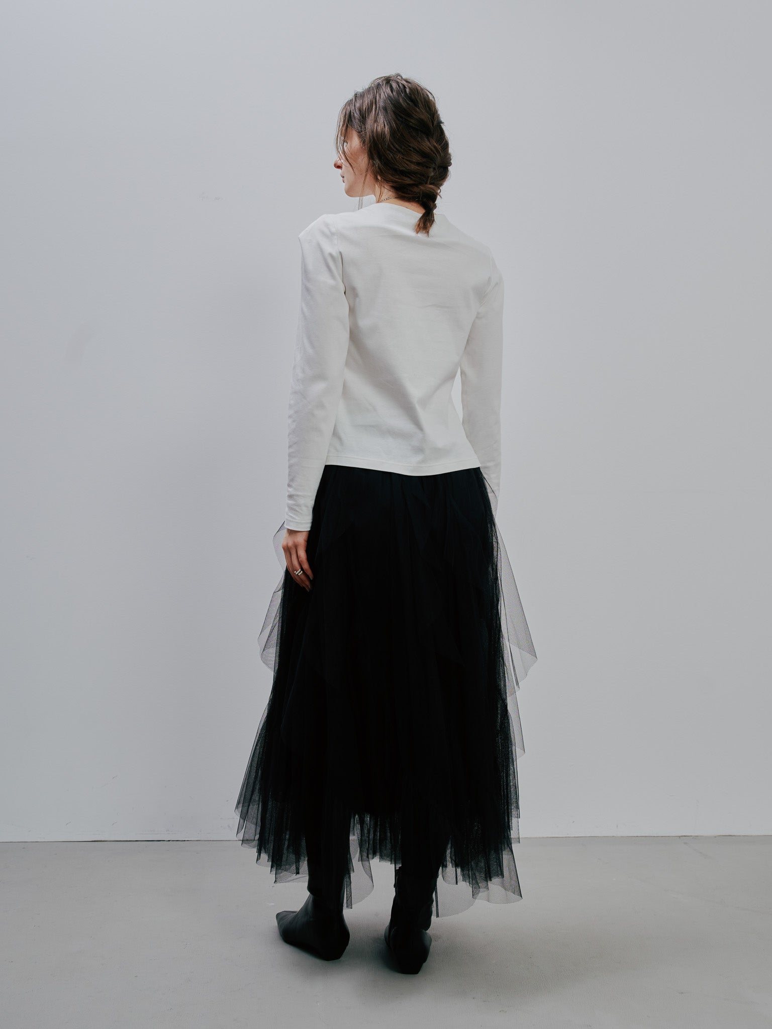 Tulle Frill Skirt [603346]Black(99)