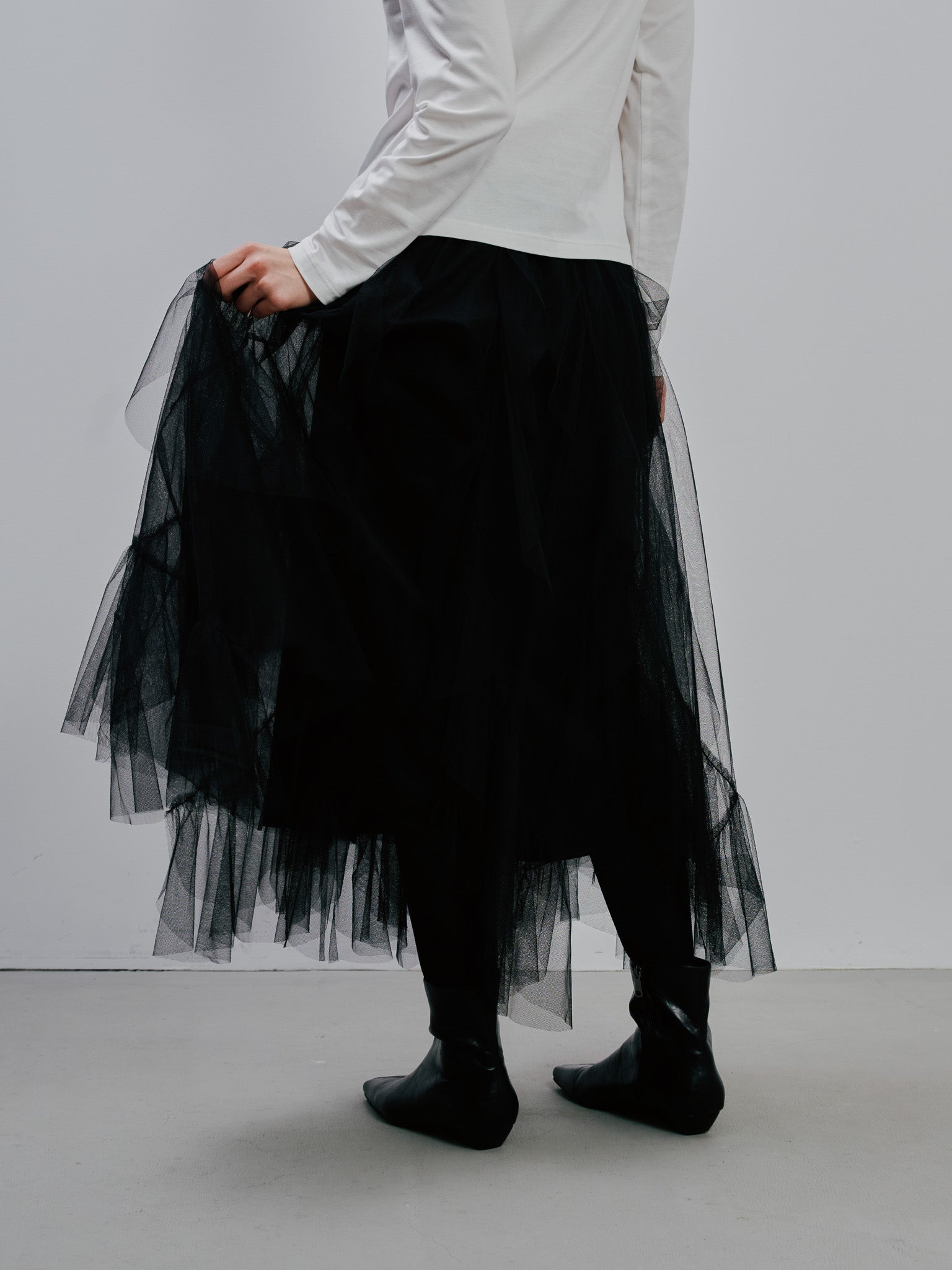 Tulle Frill Skirt [603346]Black(99)