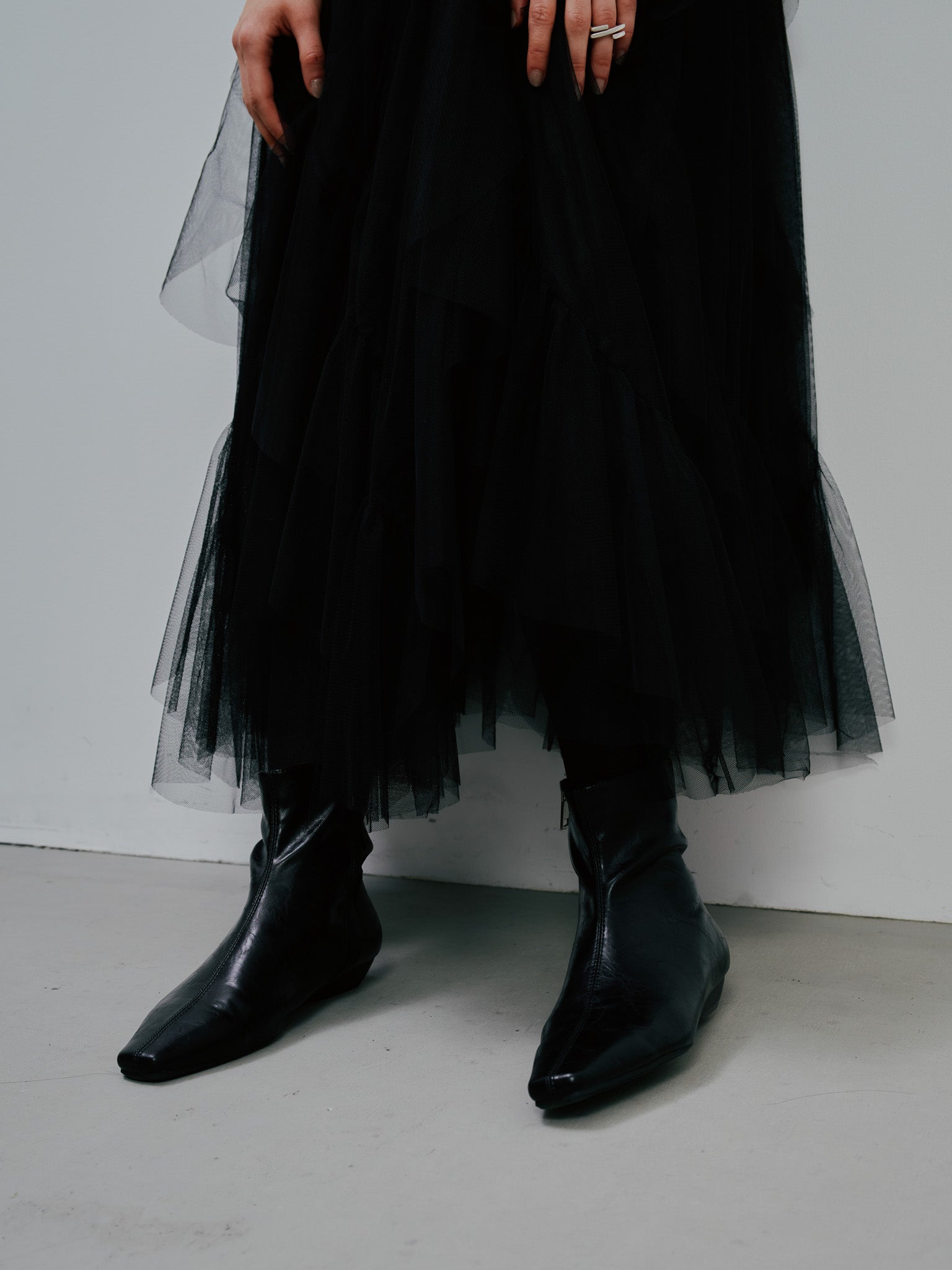 Tulle Frill Skirt [603346]Black(99)