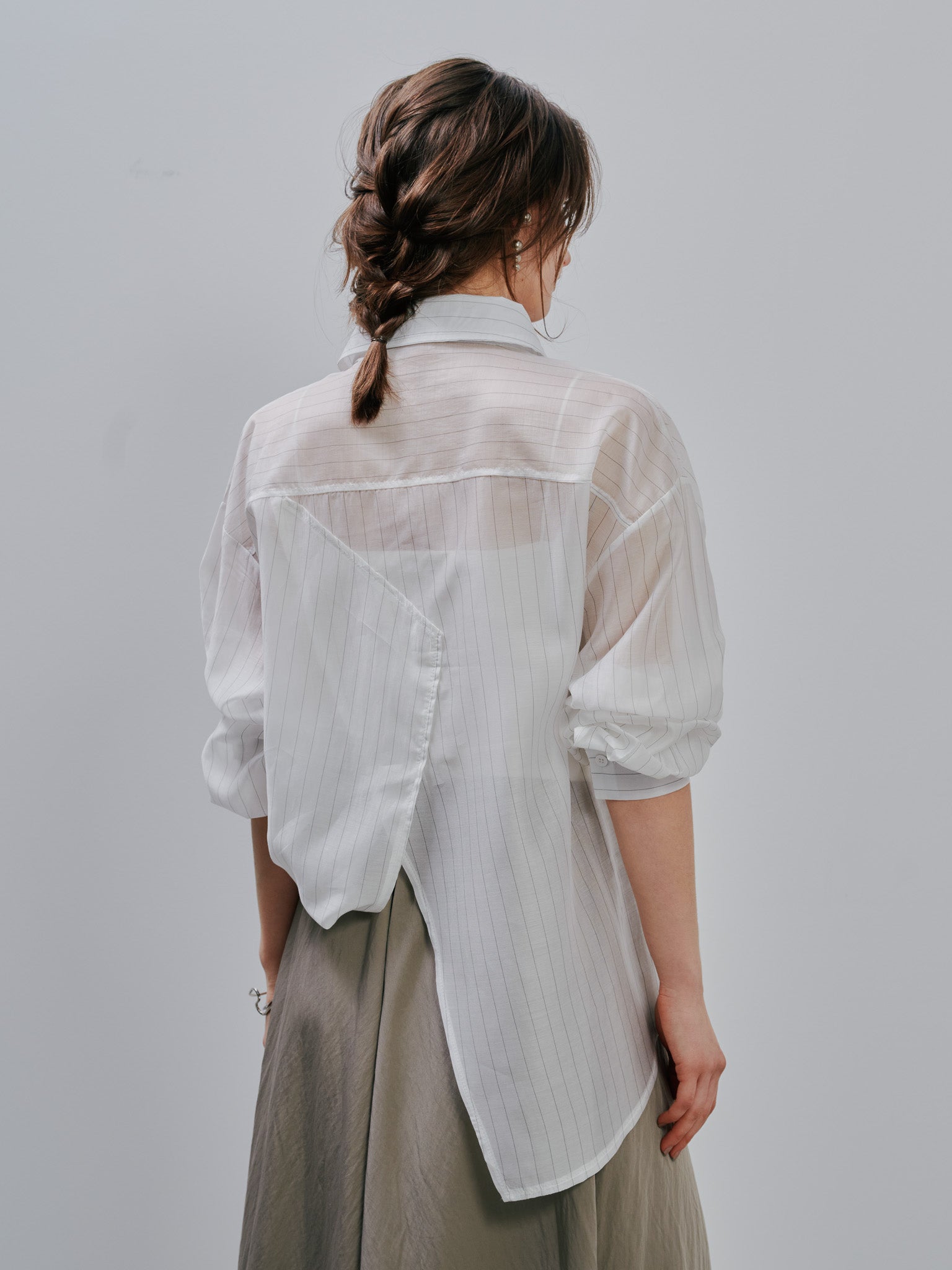 Stripe Sheer Shirt [603370] off(01)