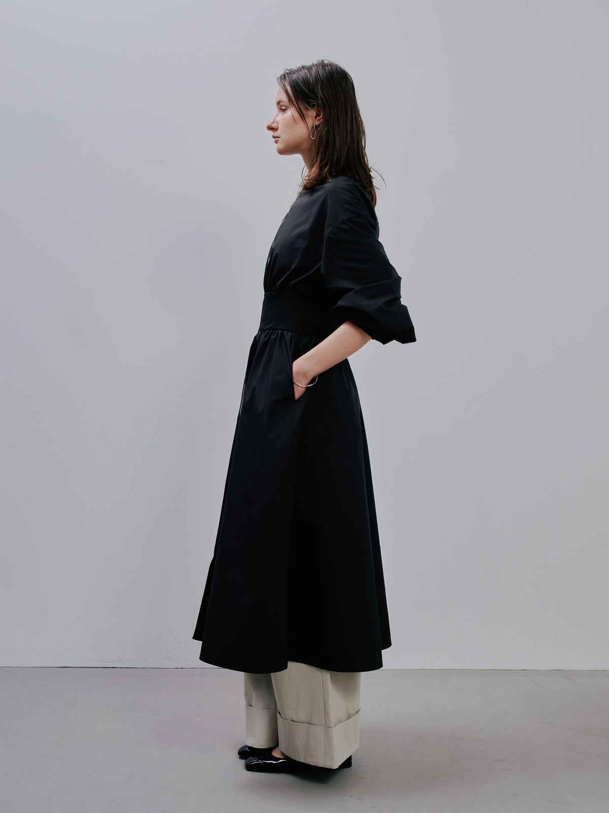 Waist Rib Long Coat[603363]black(99)
