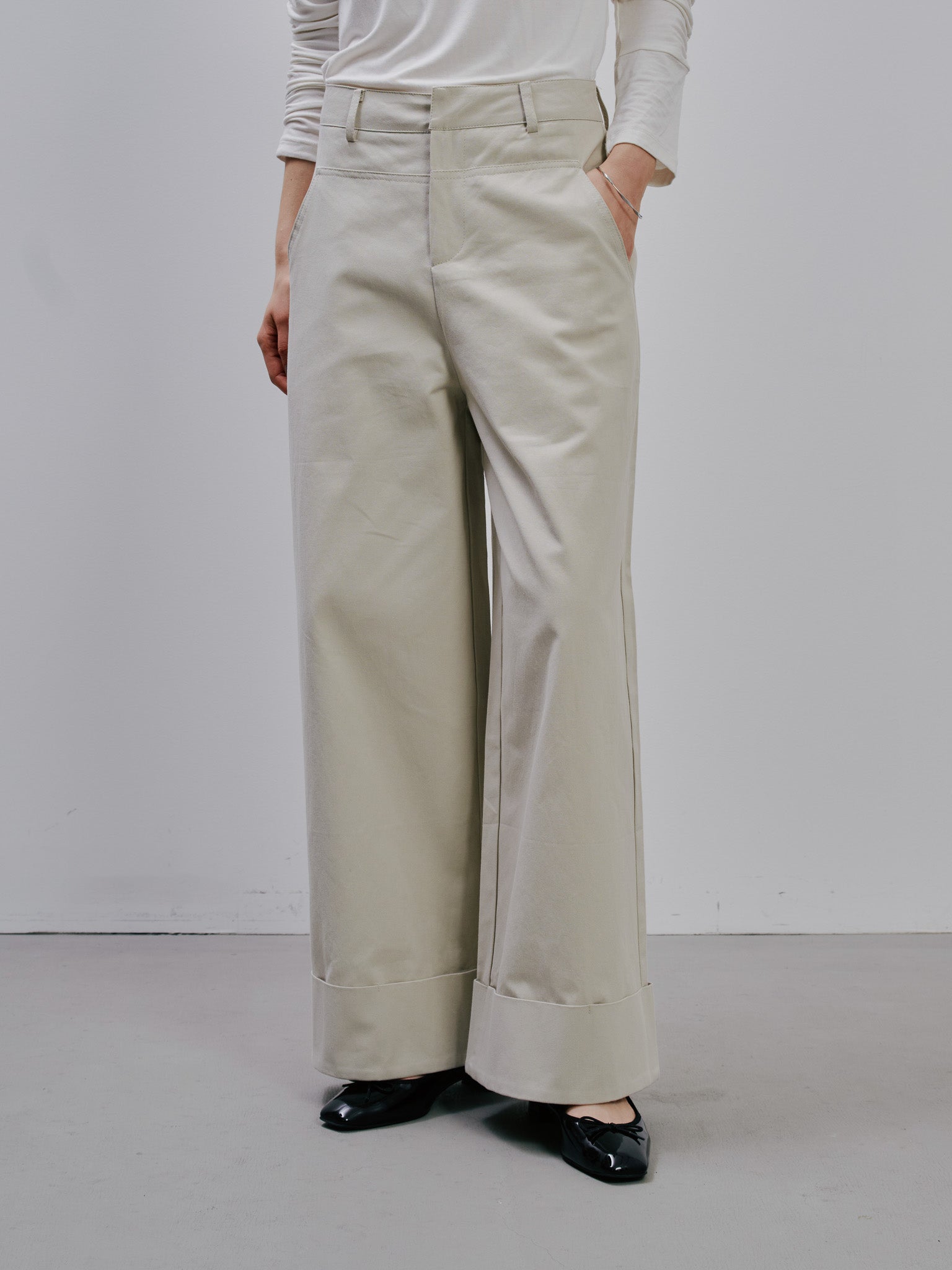 Chino Wide Pants [603385]Ivory(76)