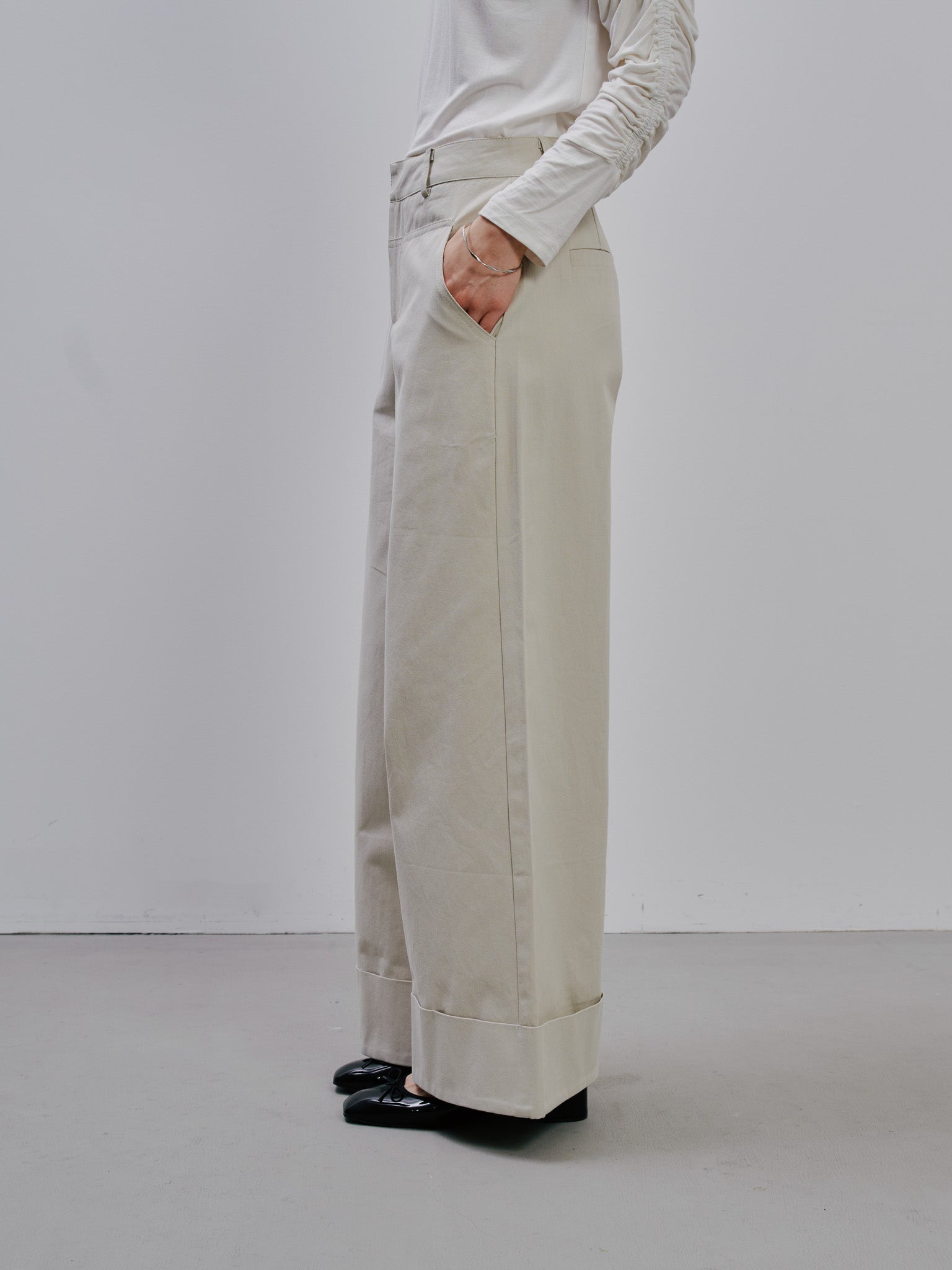 Chino Wide Pants [603385]Ivory(76)